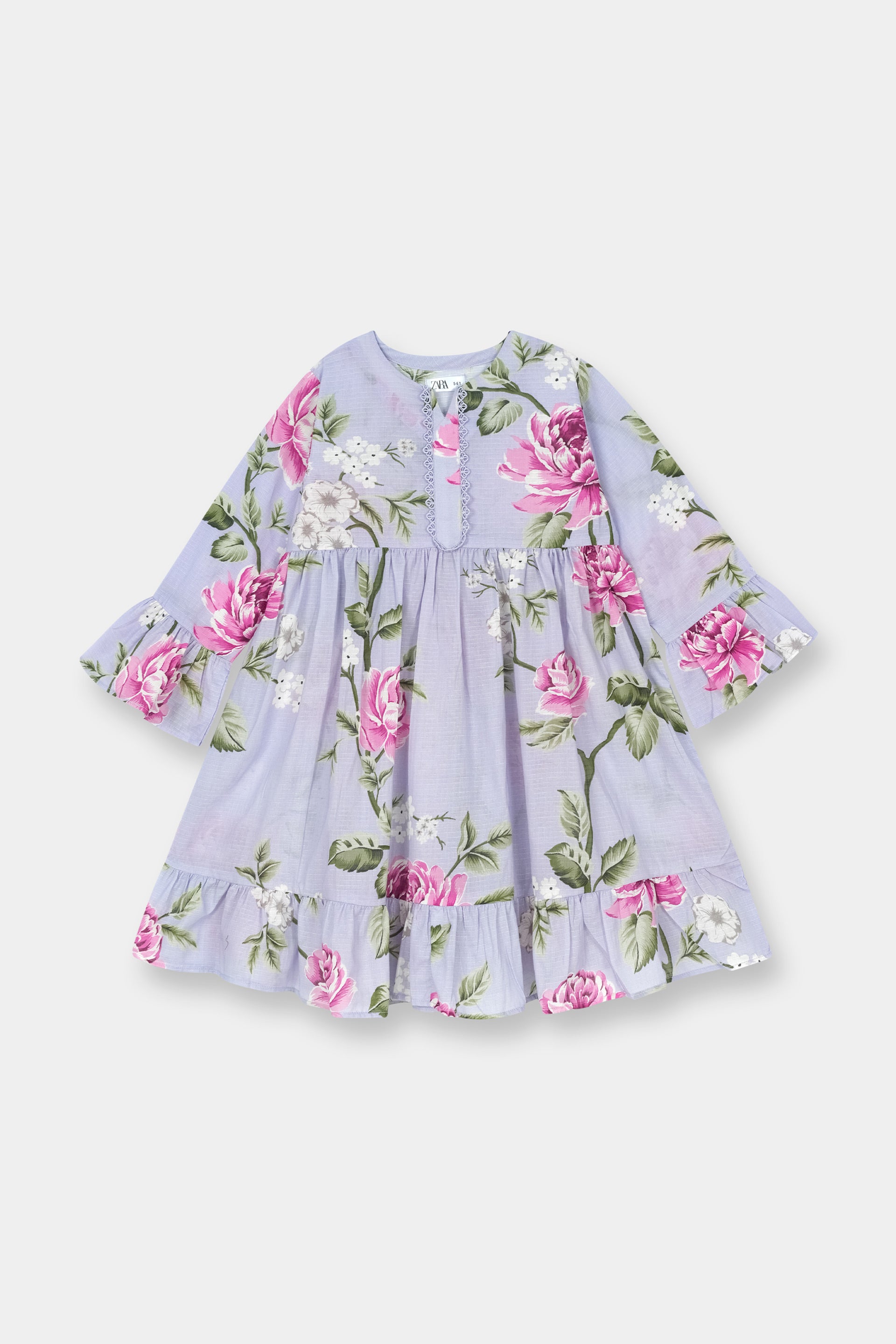 Luxury Cotton Lawn Girls 2 Piece Suit – Lilac Pink Floral - MYK_Fatimas