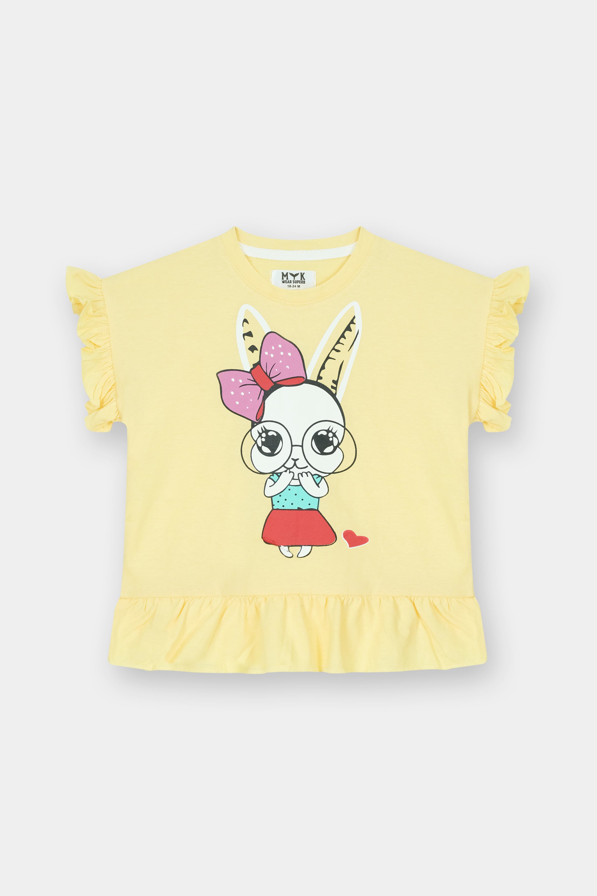 Sunny Bunny Ruffle Top & Heart Jogger Set