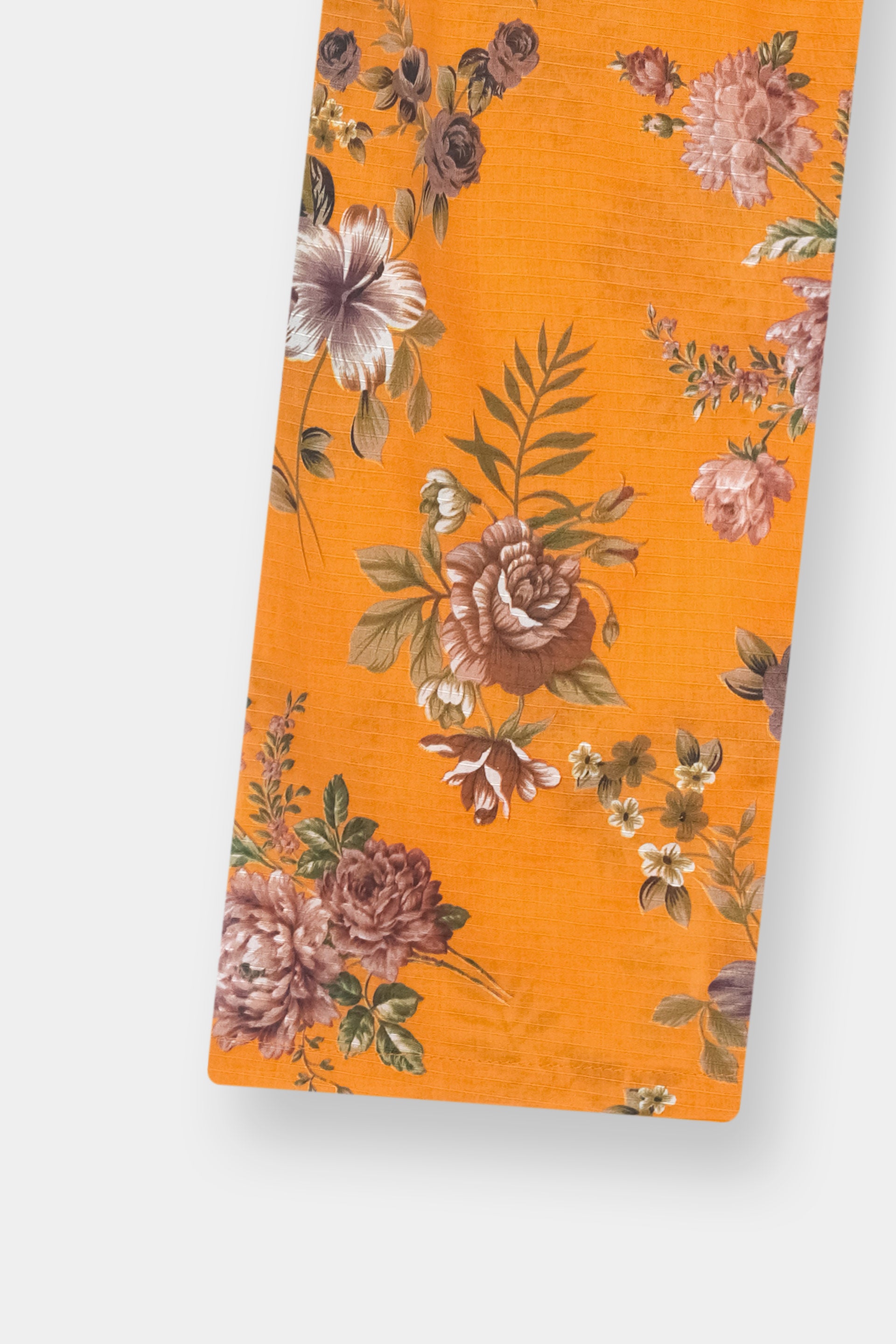 Luxury Dora Cotton Lawn Track Suit for Girls – Mustard Yellow with Brown & Beige Floral Print - MYK_Fatimas