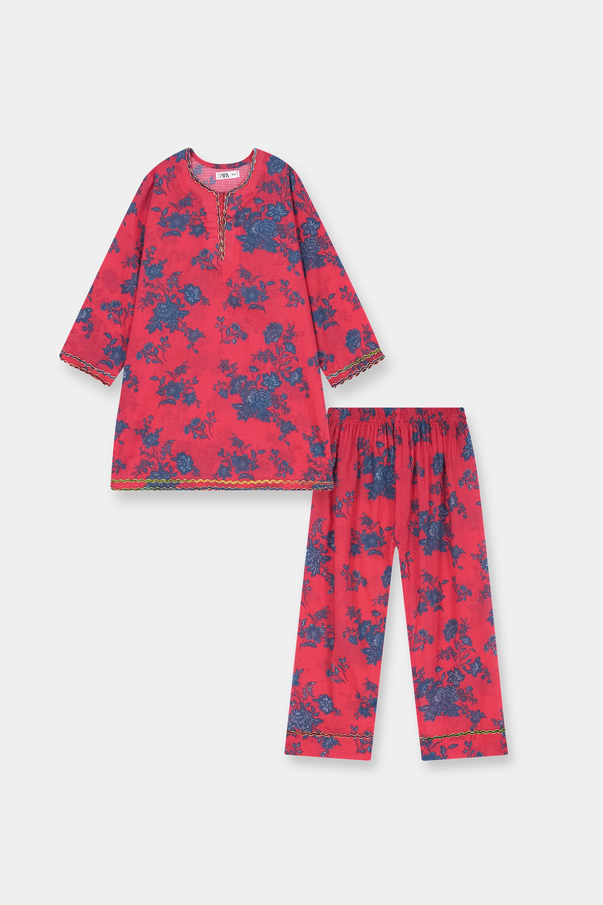 Luxury Dora Cotton Lawn Track Suit for Girls – Red & Blue - MYK_Fatimas