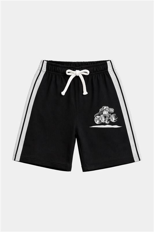 Boys Summer Striped Monster Truck Outfit – Black & White - MYK_Fatimas