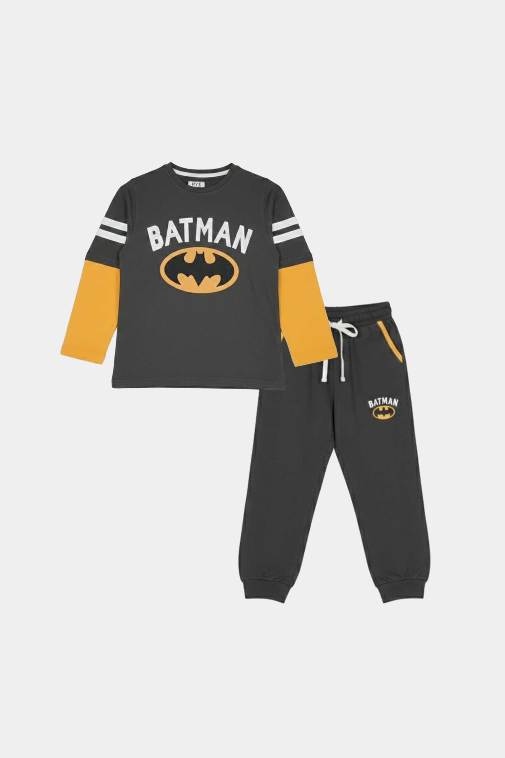 Batman Brown Kids 2 Piece Outfit – Long Sleeve Shirt & Trouser Set