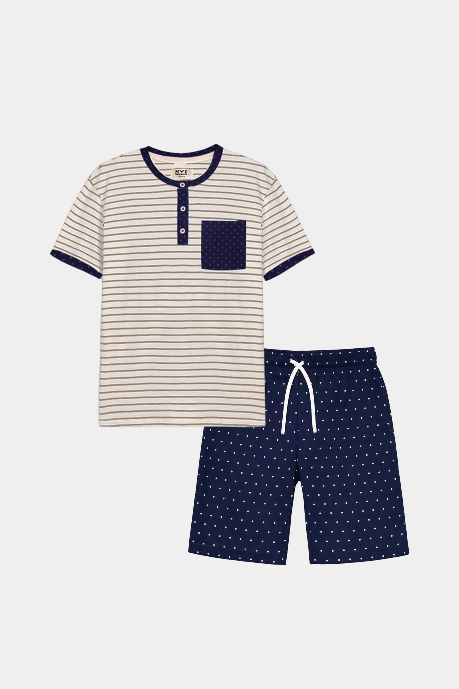 MYK White & Sky Dotted Shirt – Fresh Summer Style - MYK_Fatimas