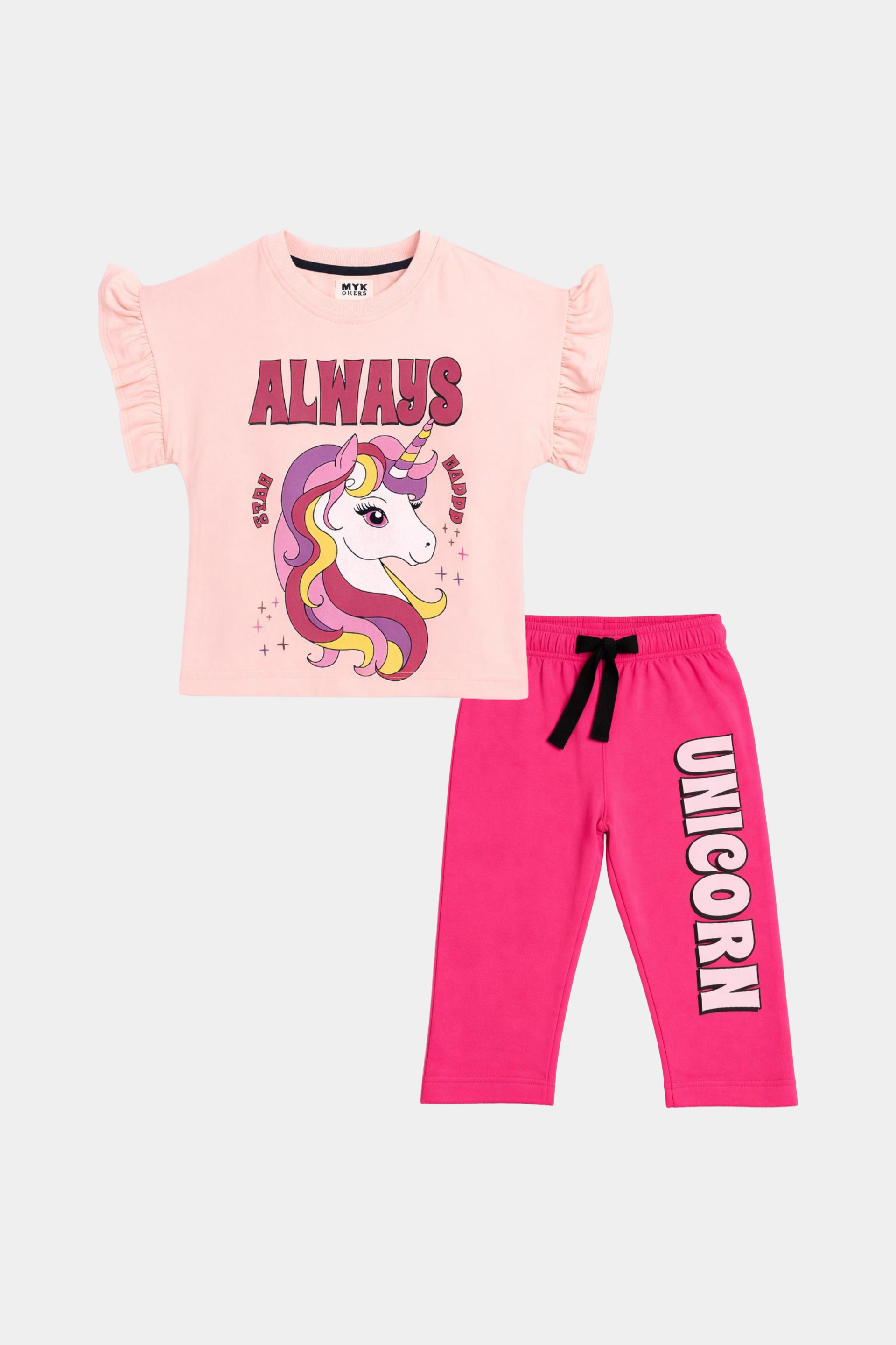 Always Happy Unicorn Girls Summer Set – Pink & Magenta - MYK_Fatimas