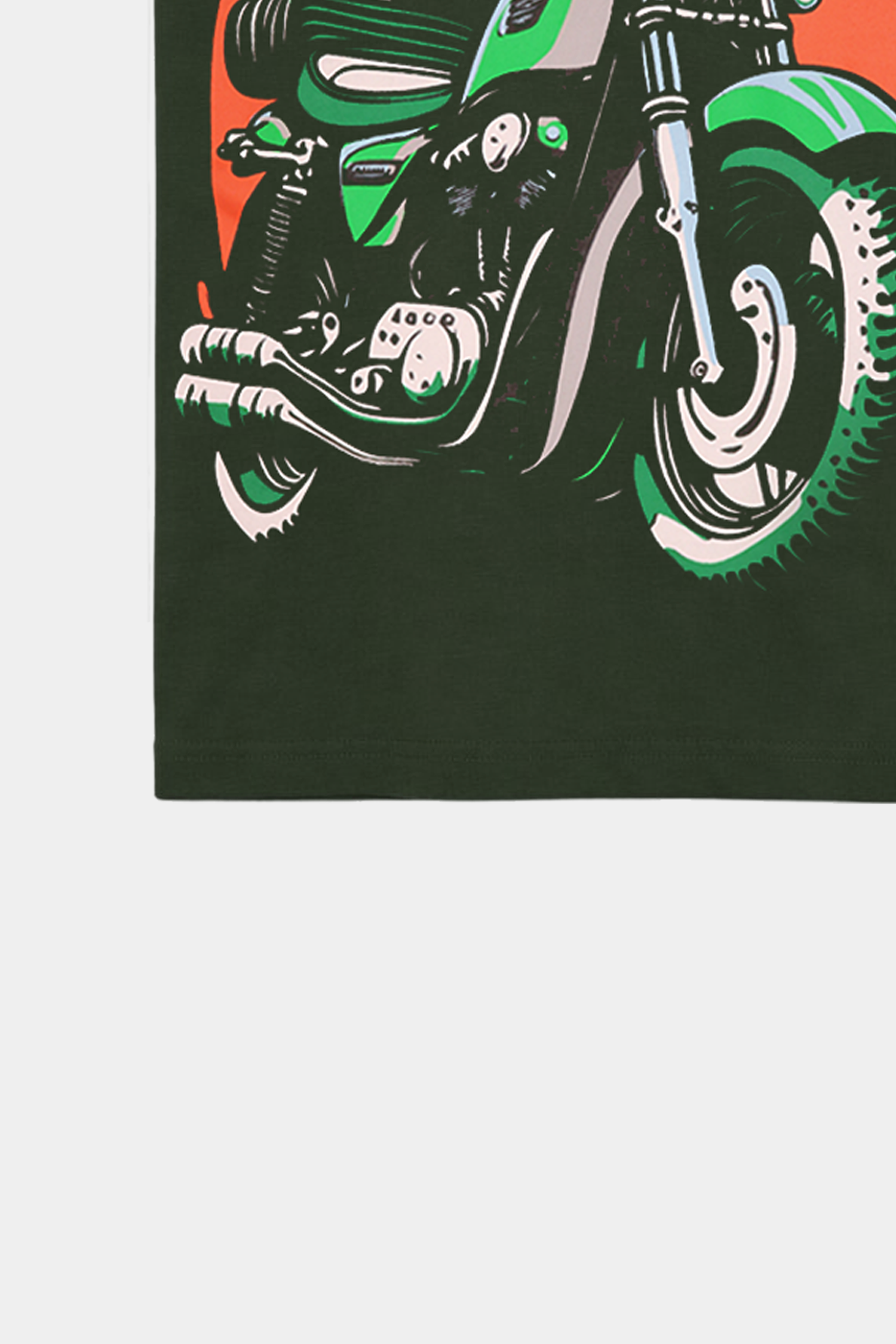 Boys Biker Graphic Summer T-Shirt – Dark Green - MYK_Fatimas