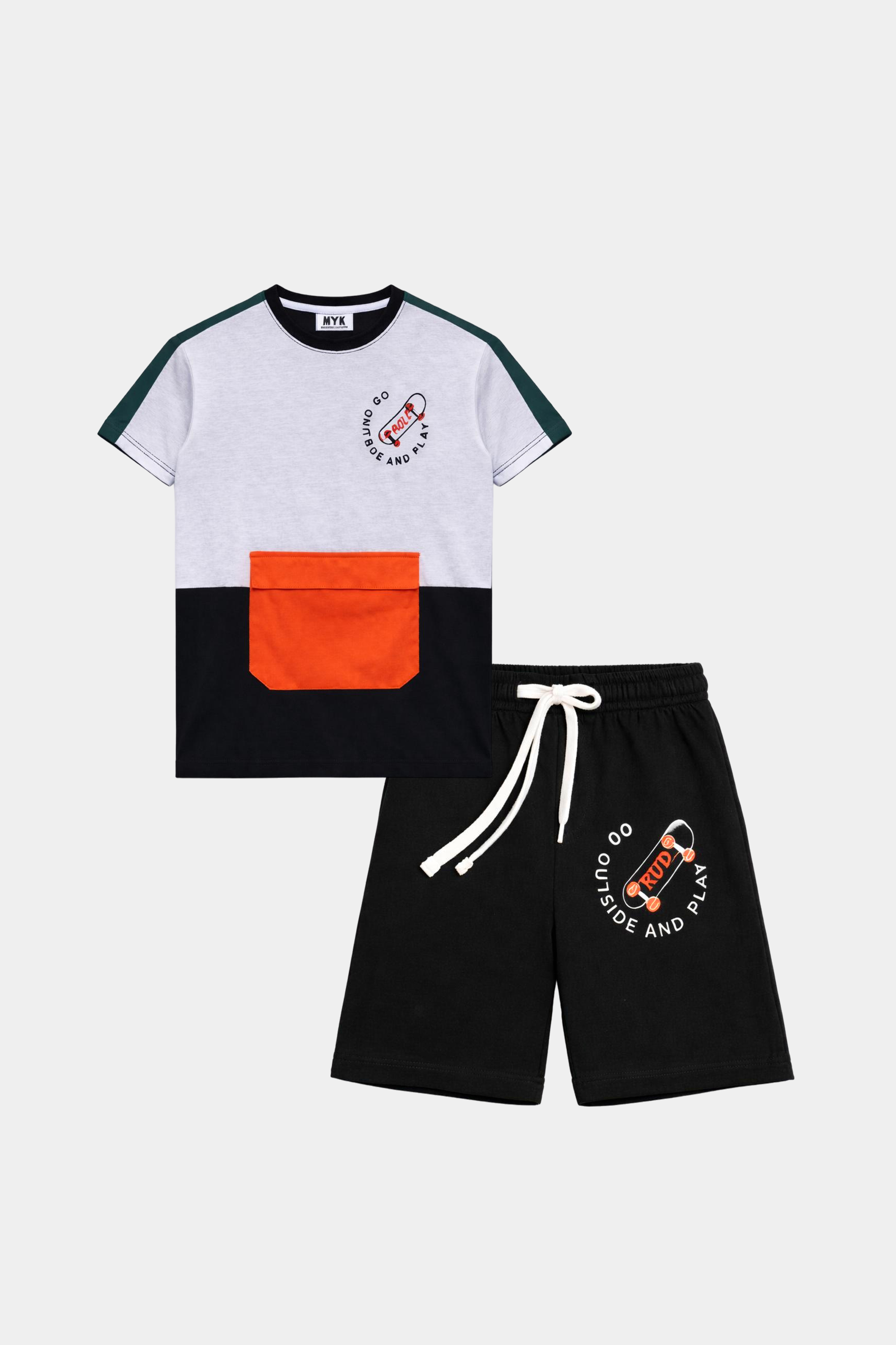 Go Outside & Play Boys Summer Outfit – Colorblock Cotton Set - MYK_Fatimas