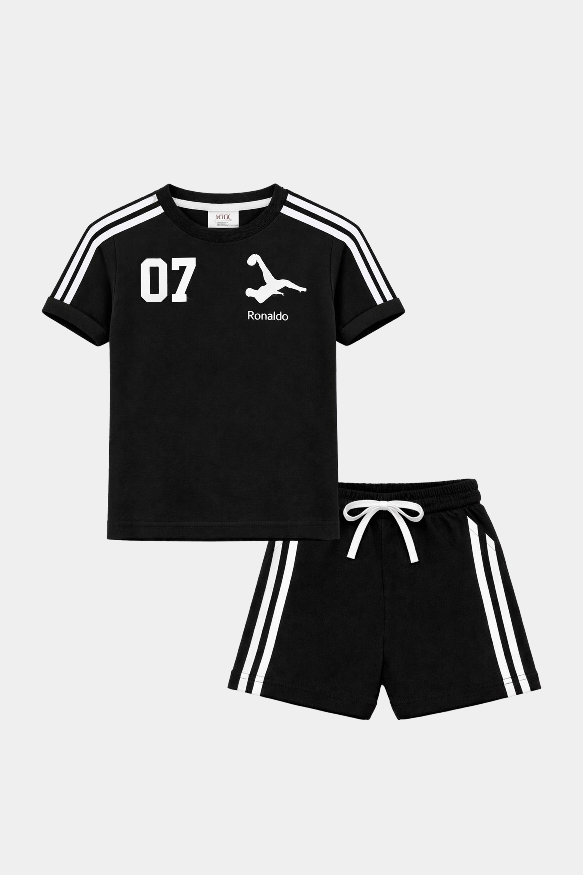 MYK Ronaldo Black Kids Sportswear Set T-Shirt & Shorts Set - MYK_Fatimas