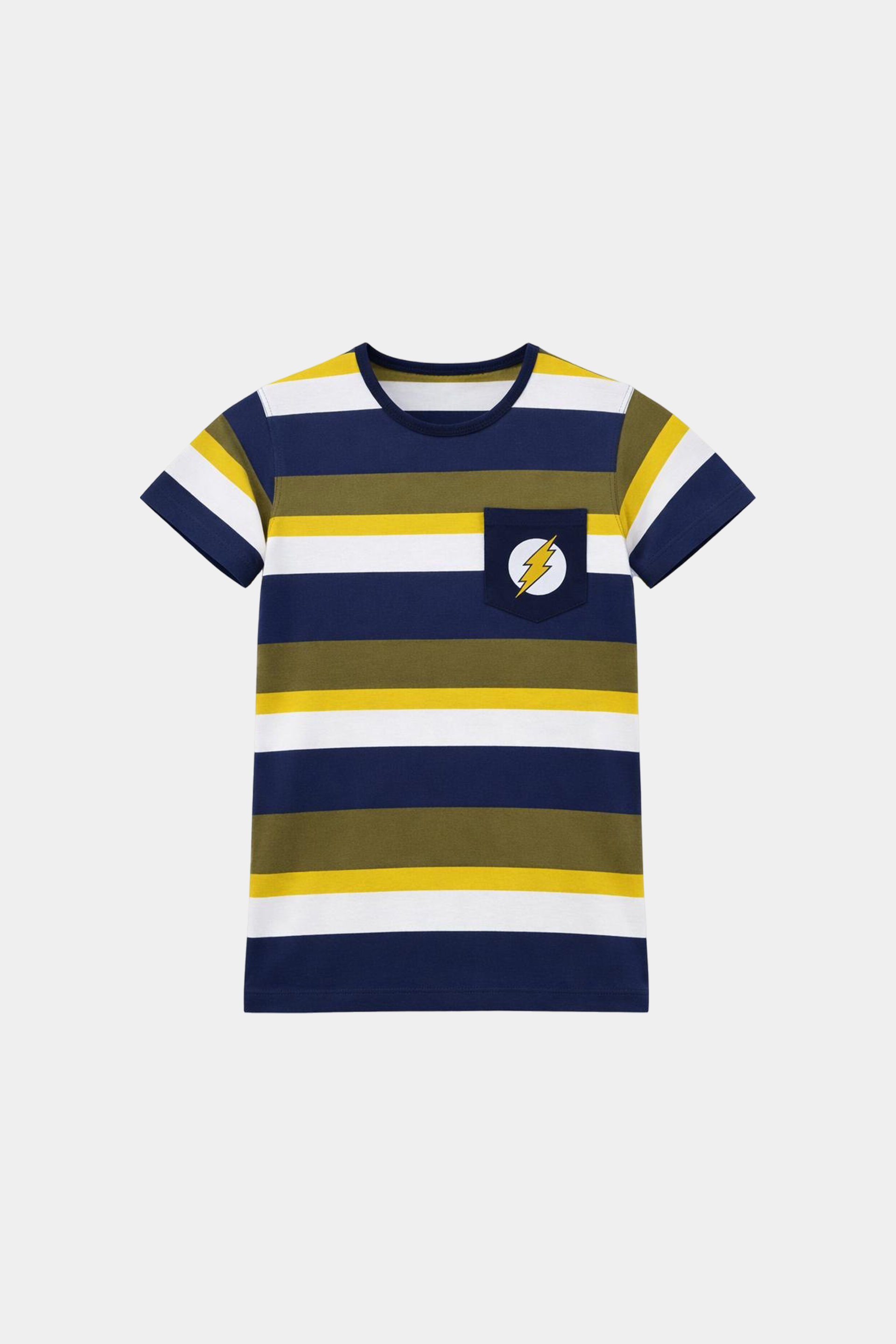 Boys' Striped Cotton Summer Set with Lightning Bolt Design - MYK_Fatimas