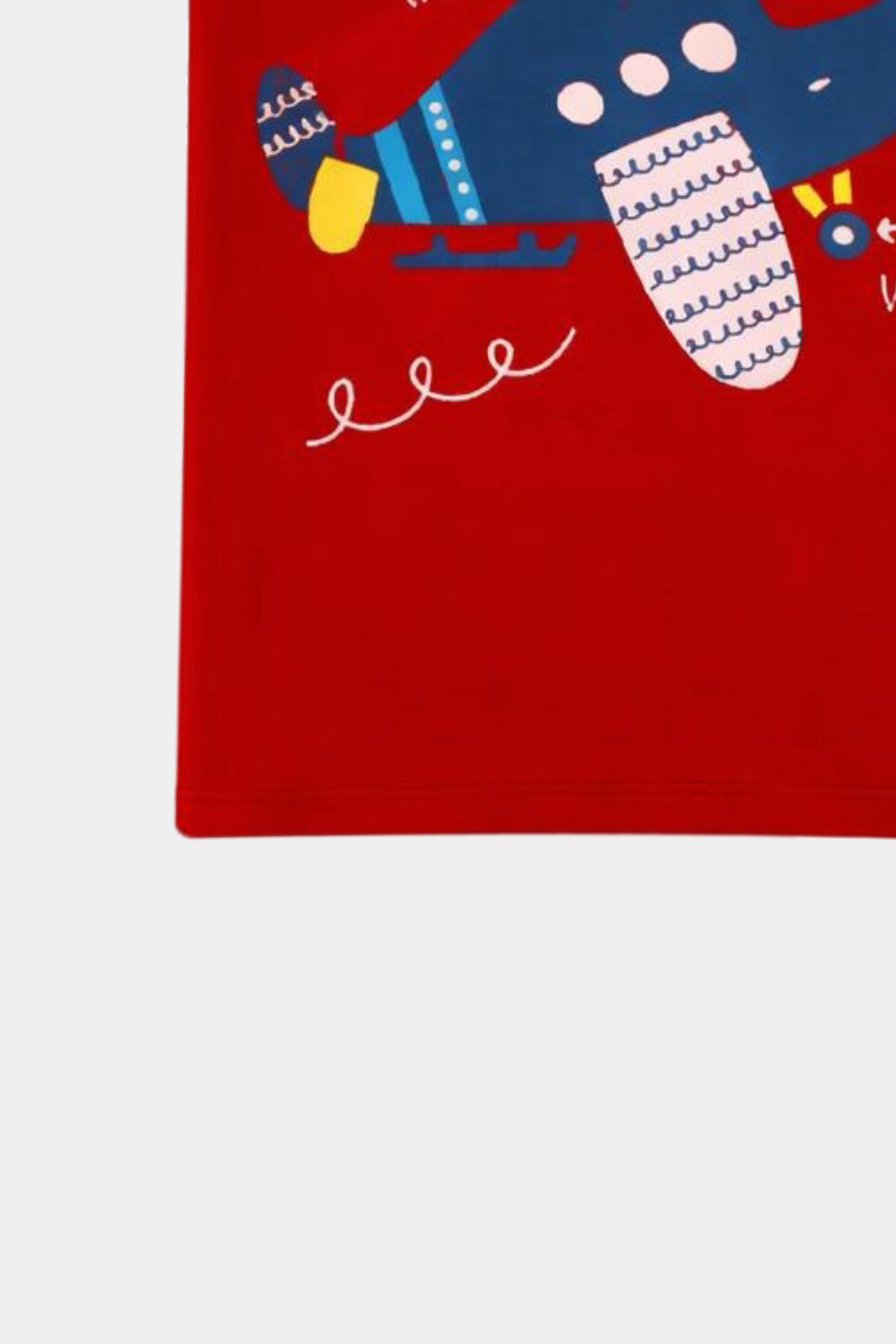 Boys’ Cartoon Airplane Adventure T-Shirt – Bright Red - MYK_Fatimas