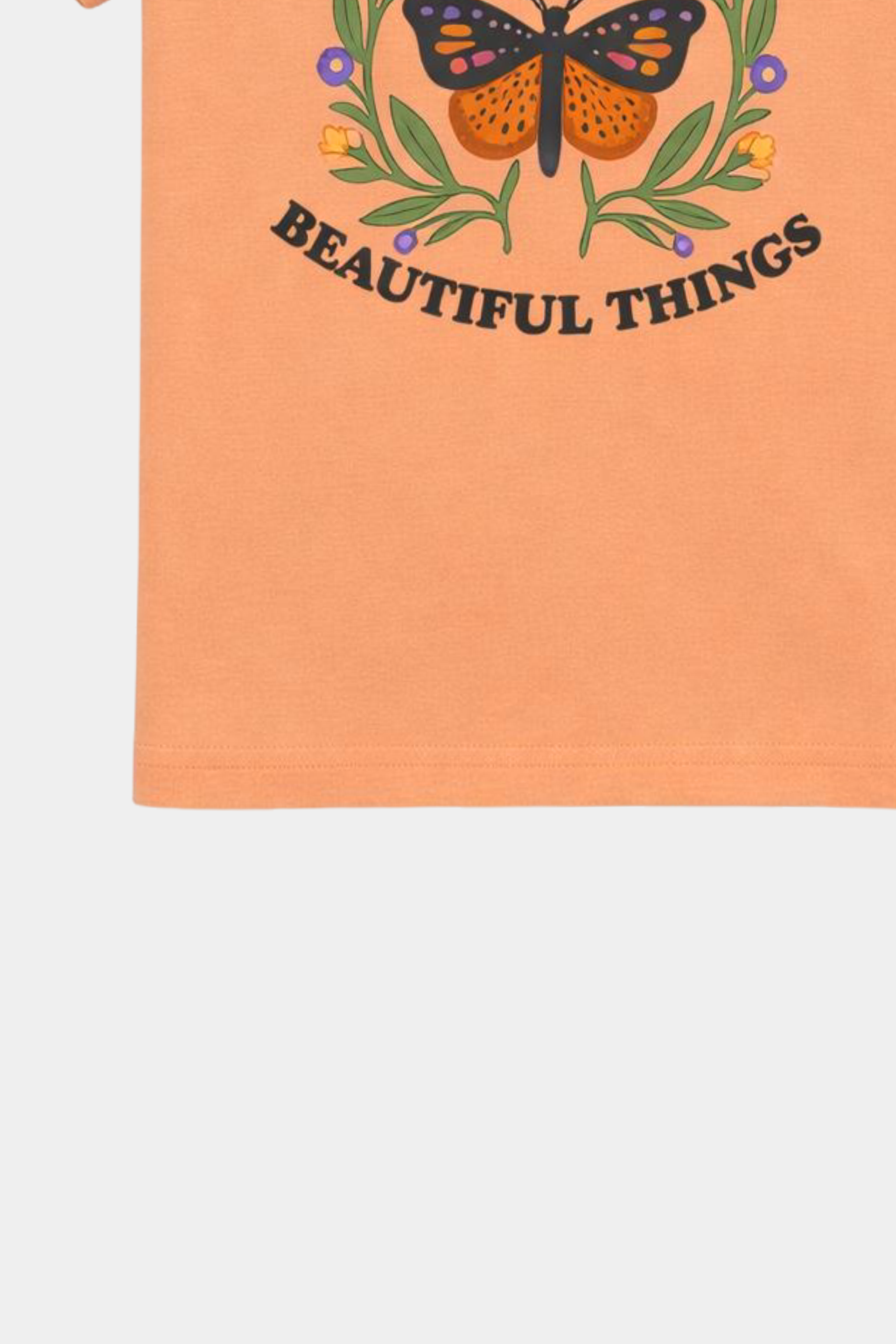 Peach Butterfly Print Girls' Summer Set – Change Brings Beautiful Things - MYK_Fatimas