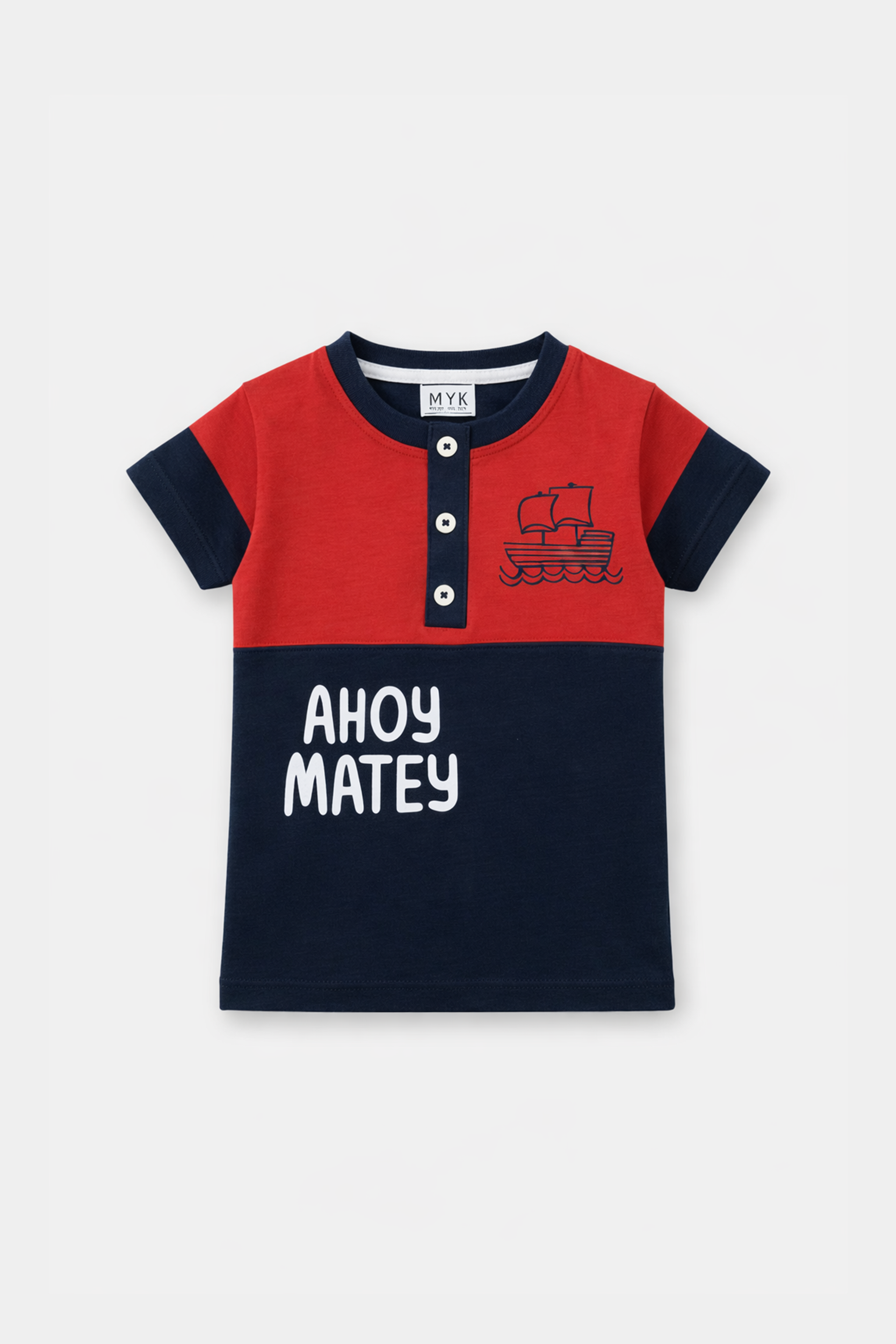 Ahoy Matey Nautical T-Shirt & Shorts Set for Boys - MYK_Fatimas