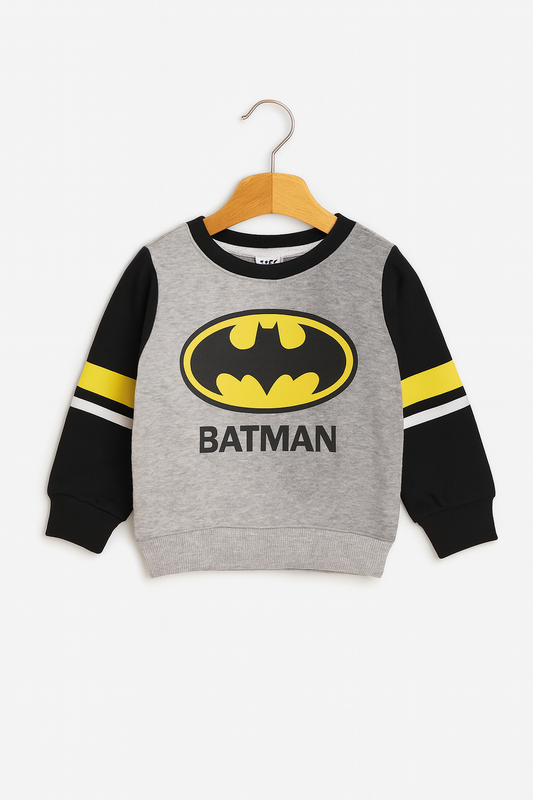 Batman Fleece Tracksuit For kids Grey & Black With Dori Trouser Premium Quality Set - MYK_Fatimas