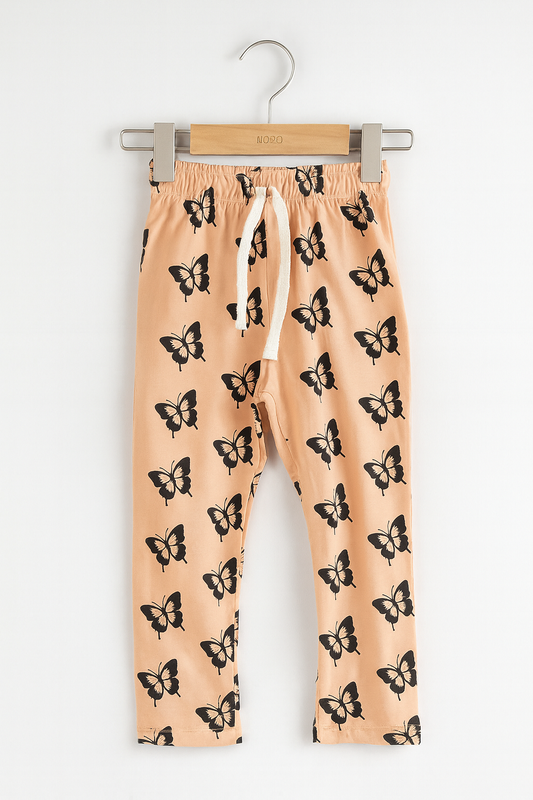 Peach Butterfly Print Girls' Summer Set – Change Brings Beautiful Things