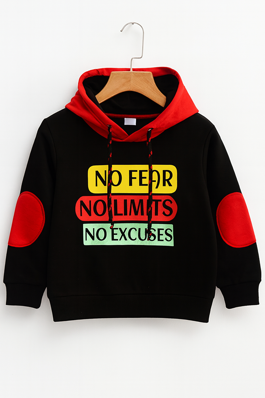 Baby Slogan Graphic Elbow Patch Colorblock Hoodie & Sweatpants - MYK_Fatimas