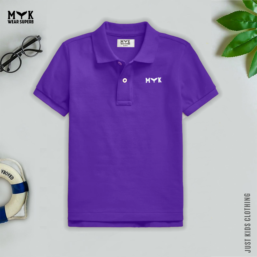 Purple polo shirt kids best sale