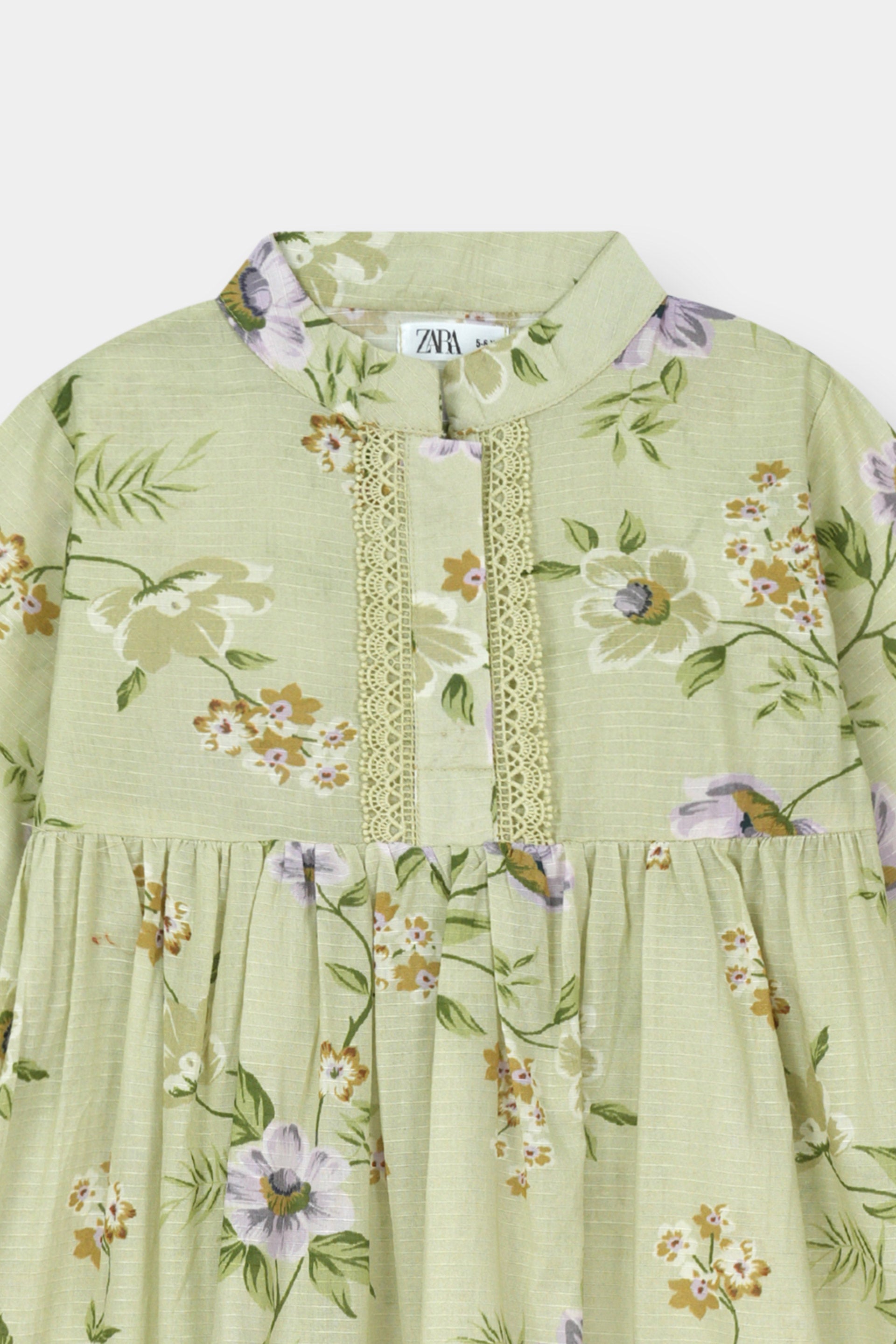 Luxury Cotton Lawn Girls 2 Piece Suit – Light Green Floral - MYK_Fatimas