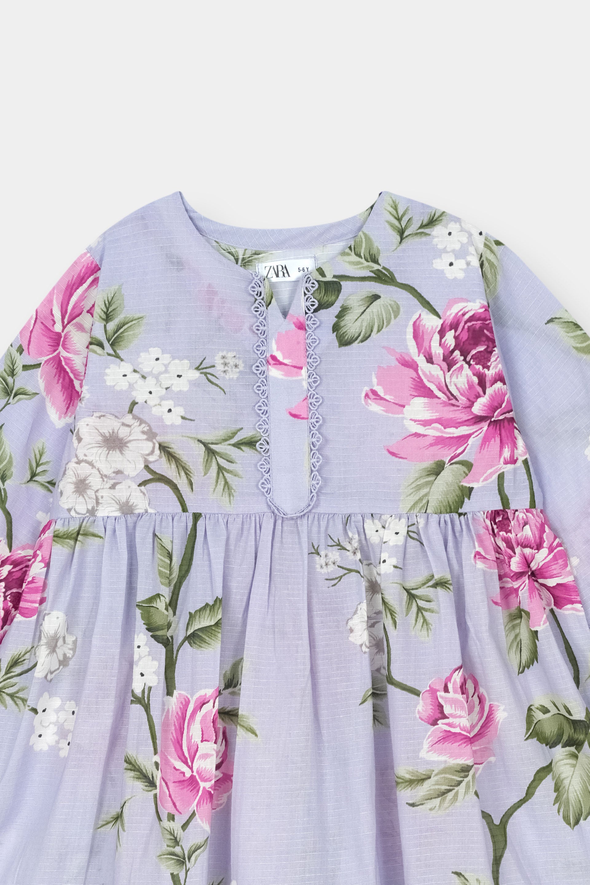 Luxury Cotton Lawn Girls 2 Piece Suit – Lilac Pink Floral - MYK_Fatimas