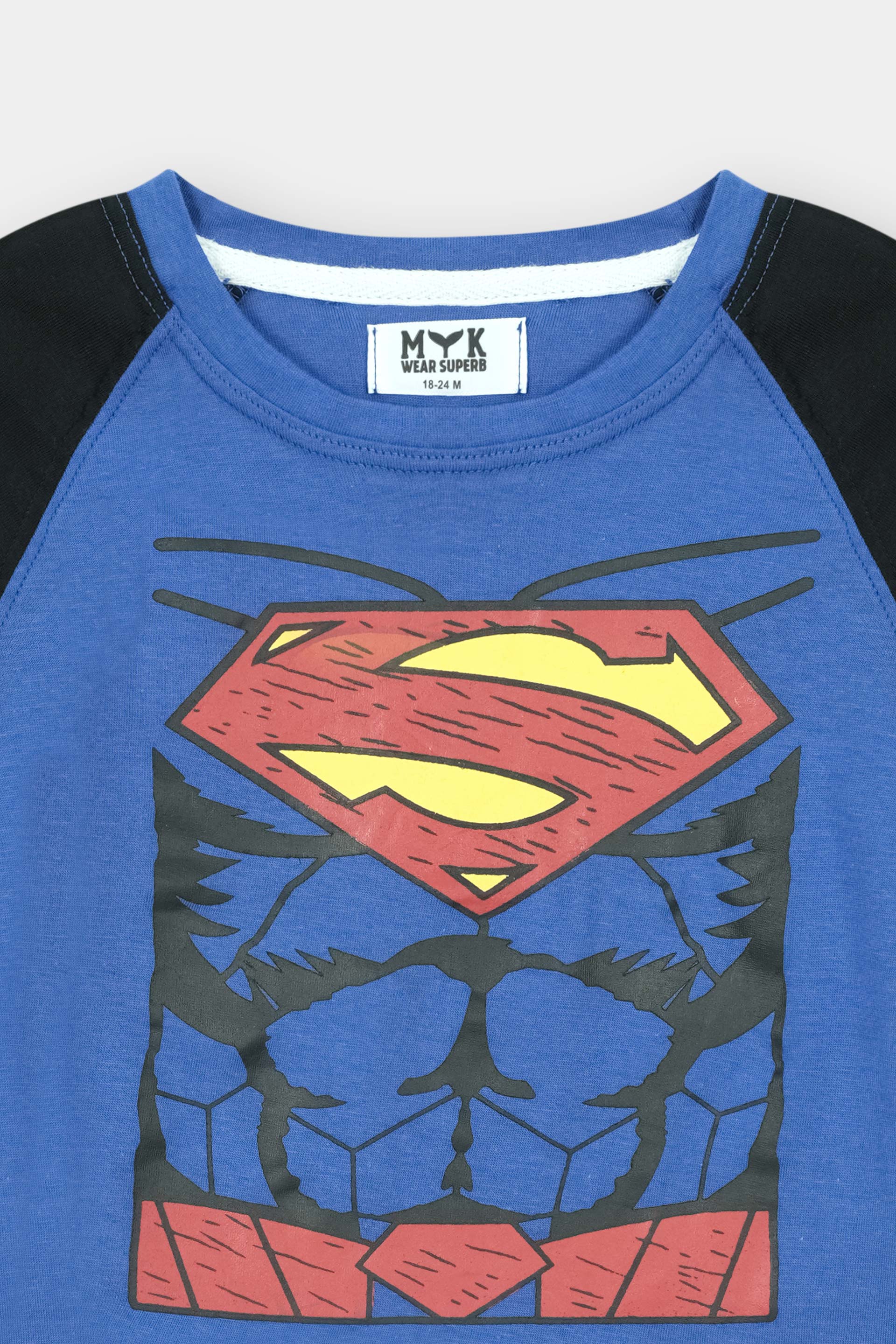 Boys' Superman Muscle Blue Graphic T-Shirt & Shorts Set - MYK_Fatimas