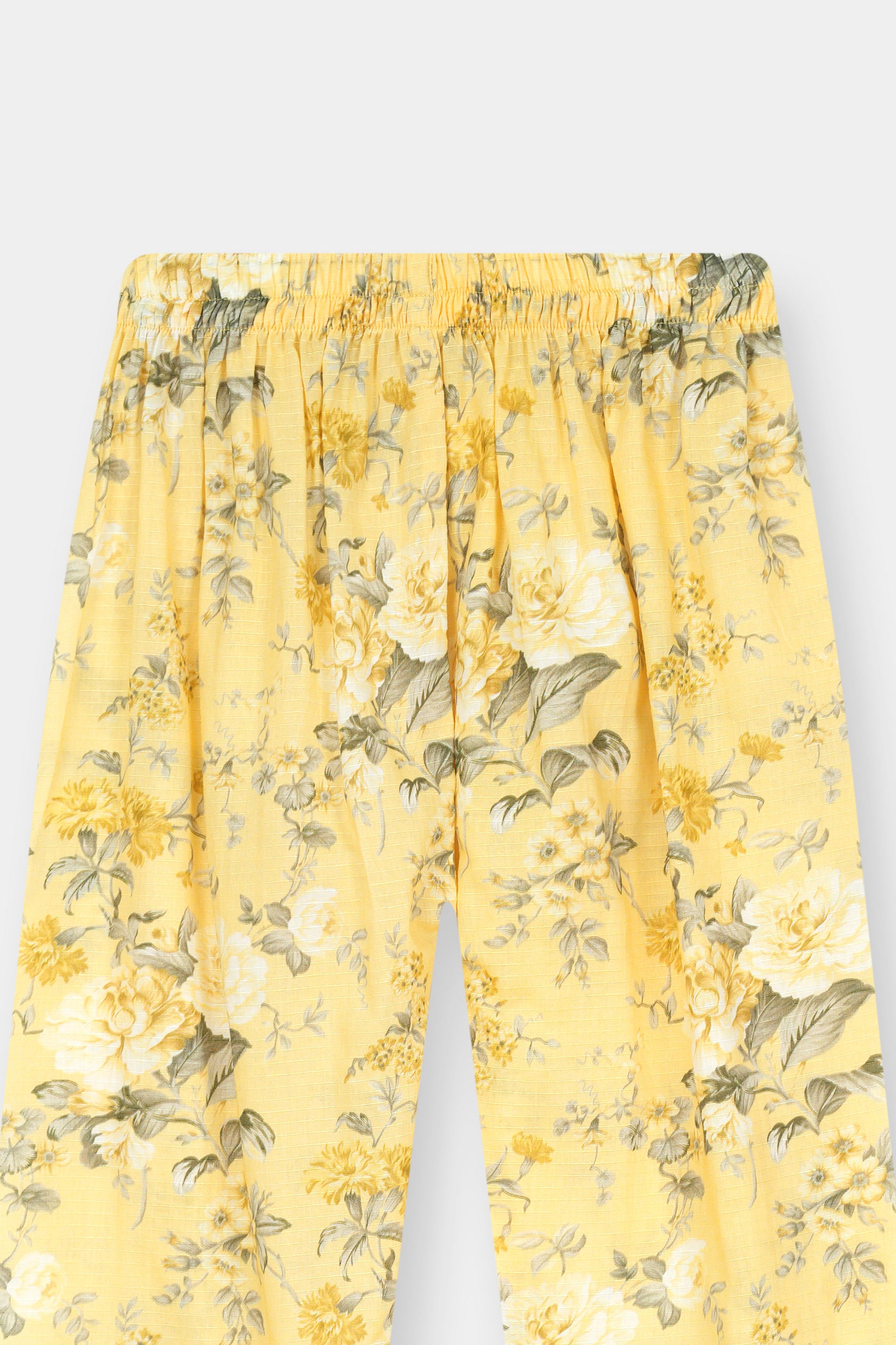 Luxury Dora Cotton Lawn Track Suit for Girls-Soft Yellow Floral - MYK_Fatimas