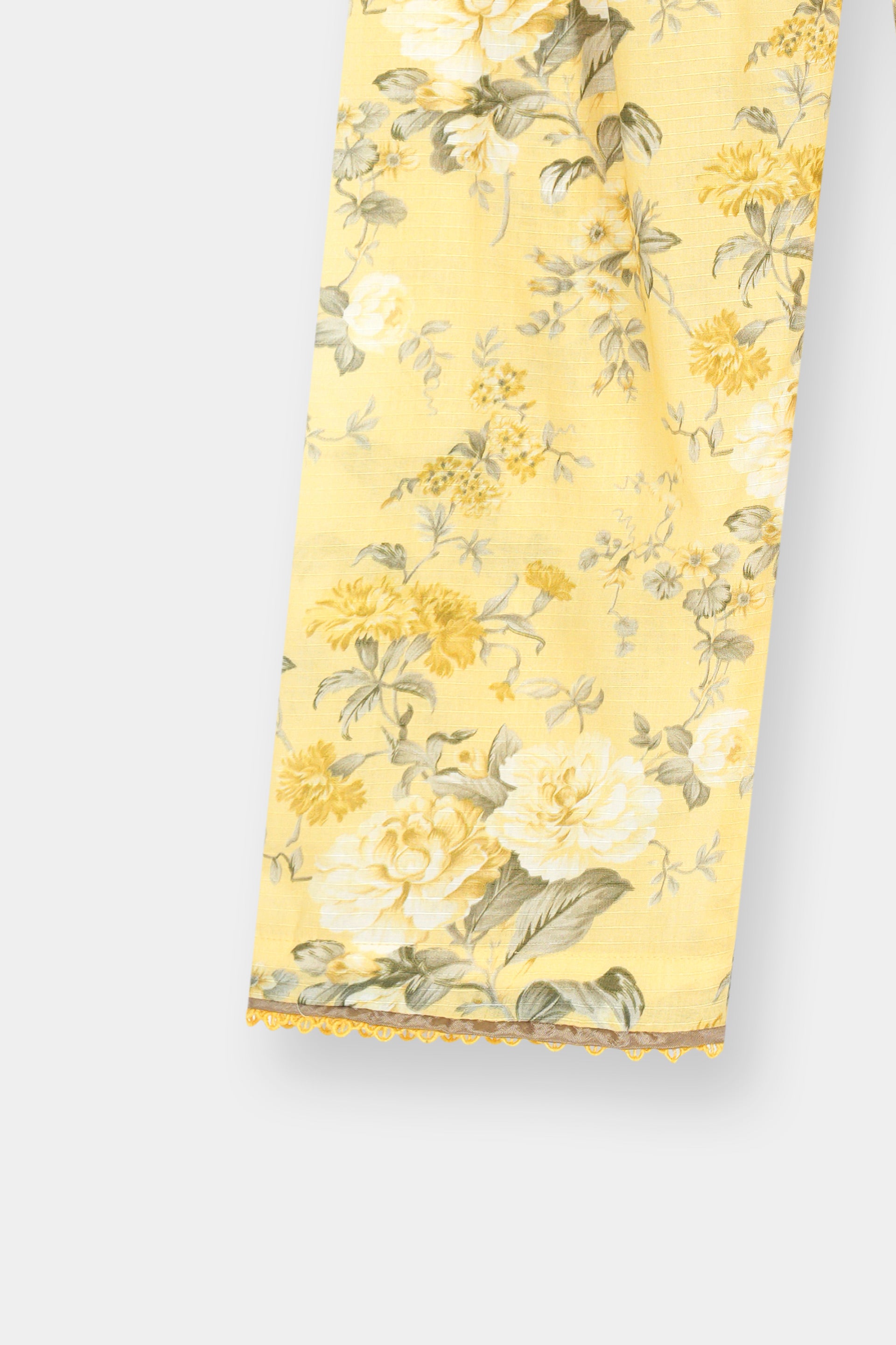 Luxury Dora Cotton Lawn Track Suit for Girls-Soft Yellow Floral - MYK_Fatimas