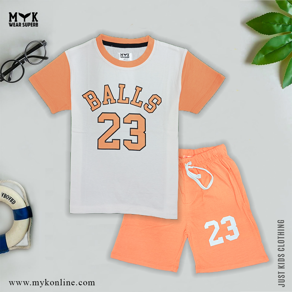 Baby Boy half Sleeves Shirt with Short 23 Balls Print