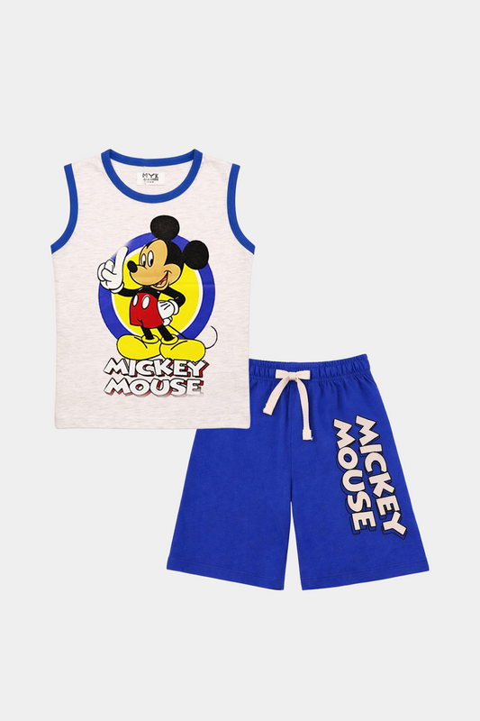 Boys' Mickey Mouse Sleeveless Summer Set – Cool & Comfy Cartoon Style - MYK_Fatimas