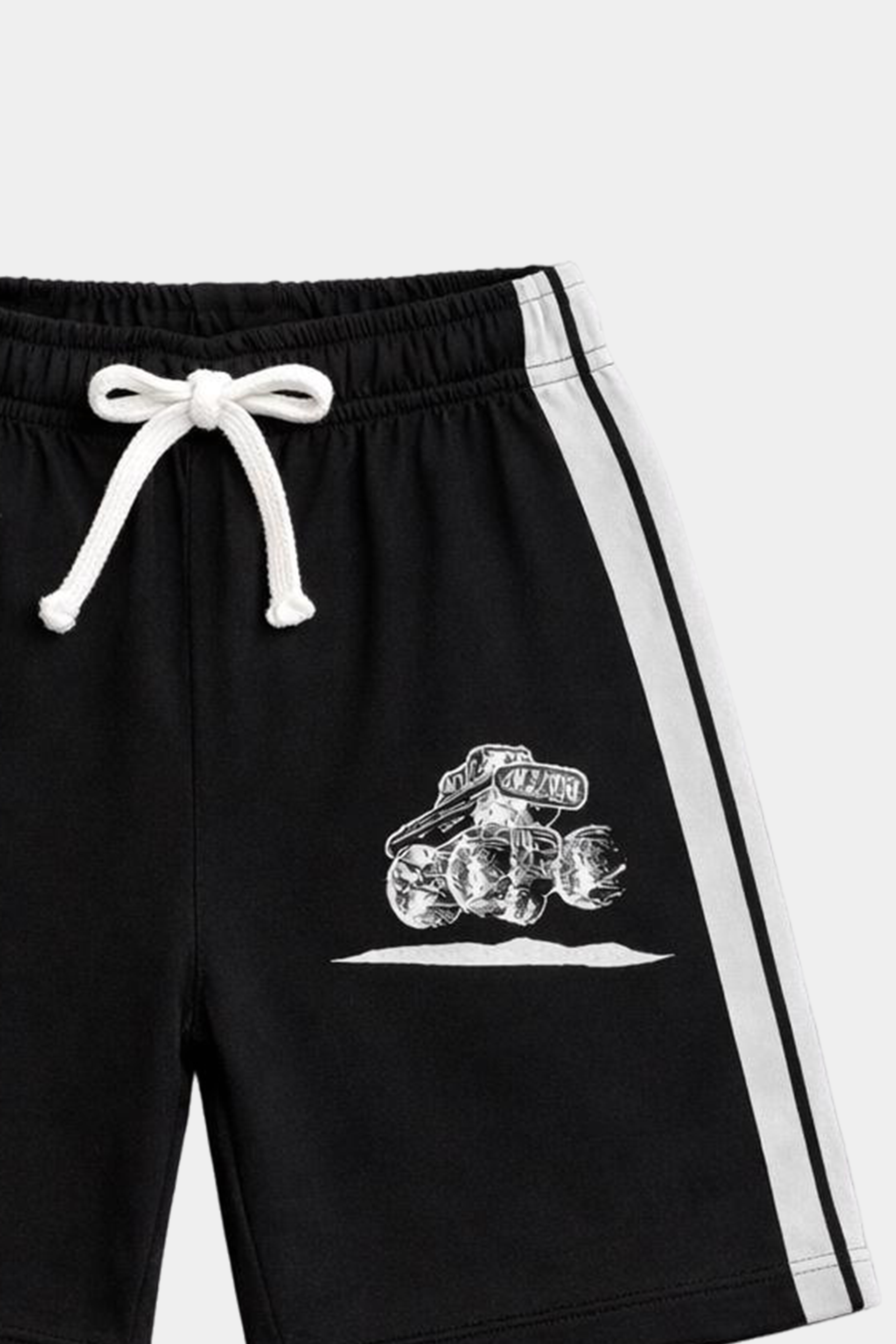 Boys Summer Striped Monster Truck Outfit – Black & White - MYK_Fatimas