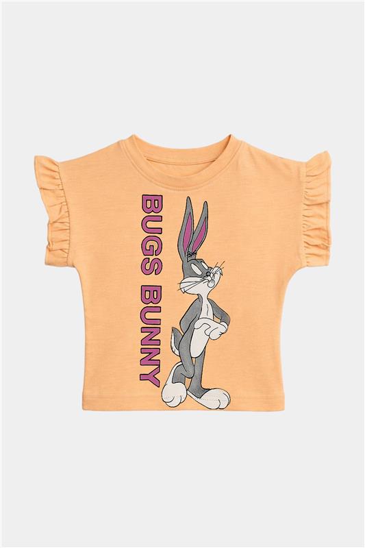 Bugs Bunny Girls Summer Outfit – Peach Ruffle Sleeve Set - MYK_Fatimas