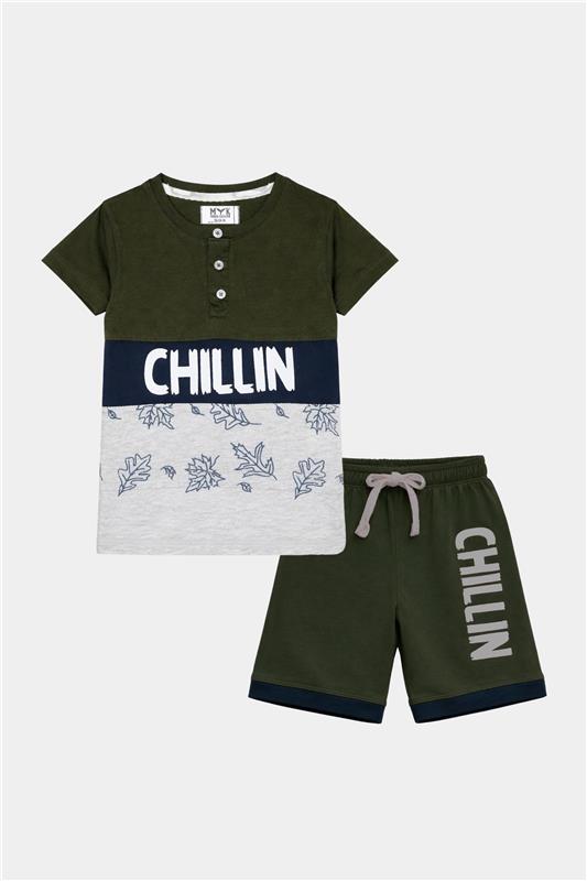 Boys Summer CHILLIN Printed T-Shirt & Shorts Set - MYK_Fatimas