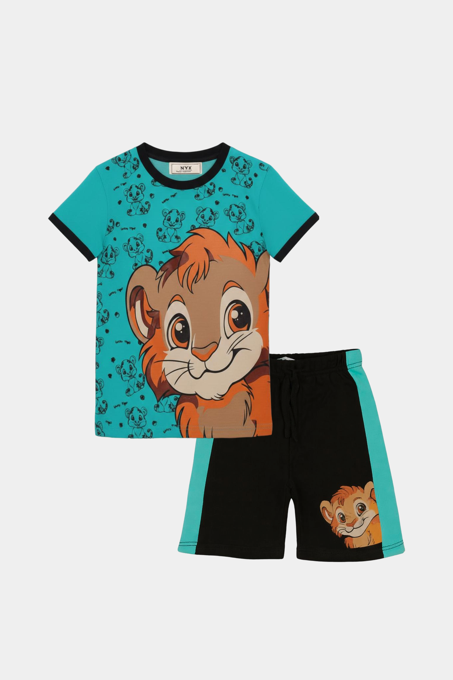 Kids Summer Cartoon Lion T-Shirt & Shorts Set - MYK_Fatimas