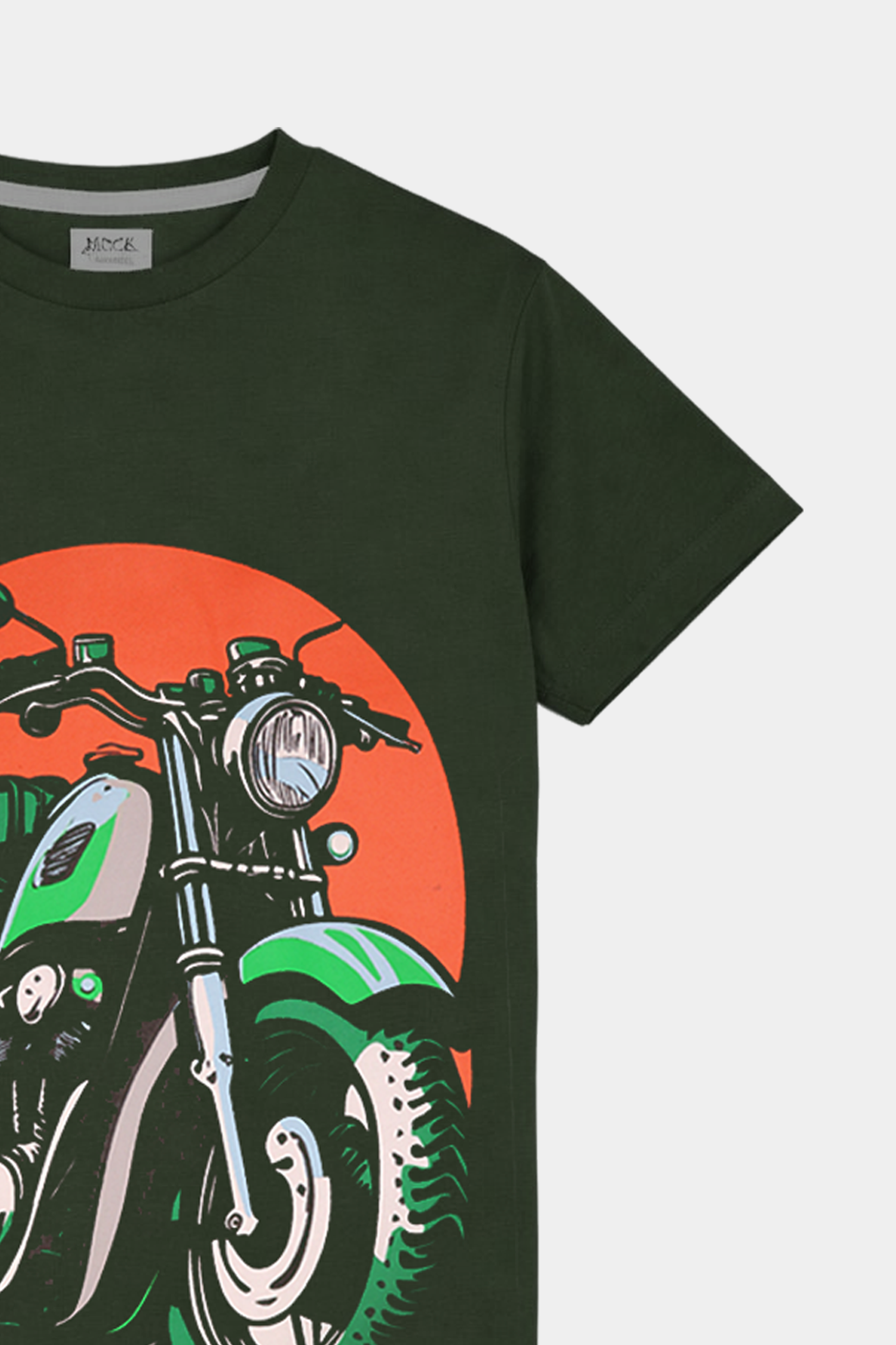 Boys Biker Graphic Summer T-Shirt – Dark Green - MYK_Fatimas