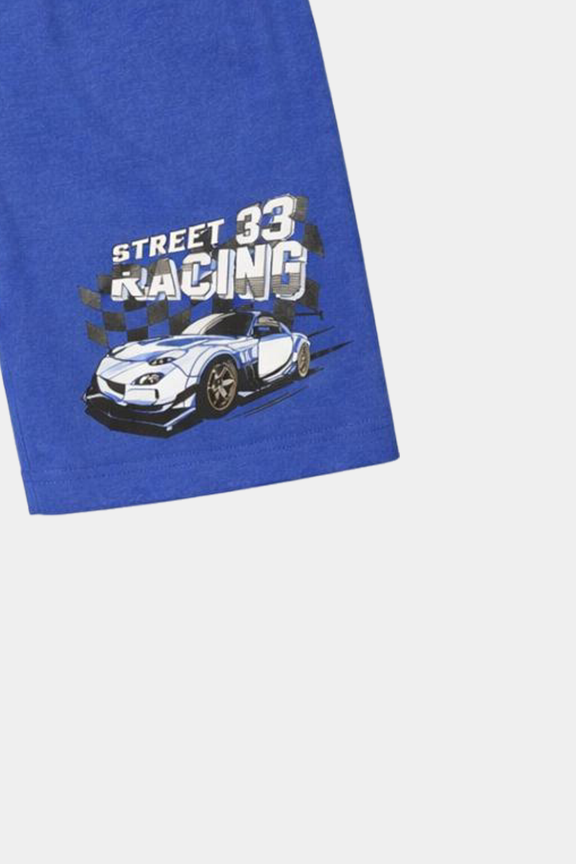 Racing Cars Print Casual Outfit Round Neck T-Shirt Shorts for Kids - MYK_Fatimas