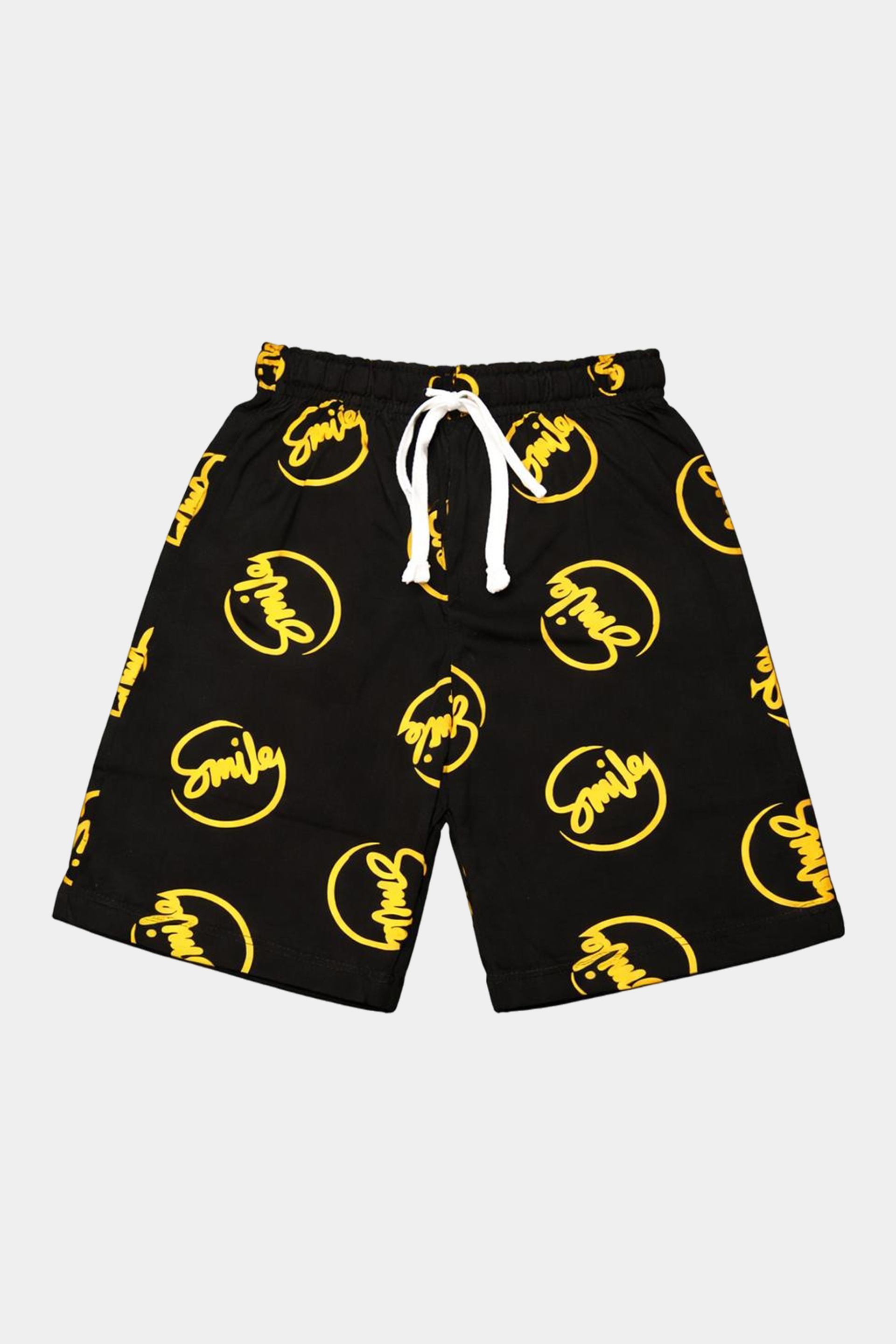 Boys Black & Yellow “Smile” Linen Co-Ord Set – Summer Vibes - MYK_Fatimas