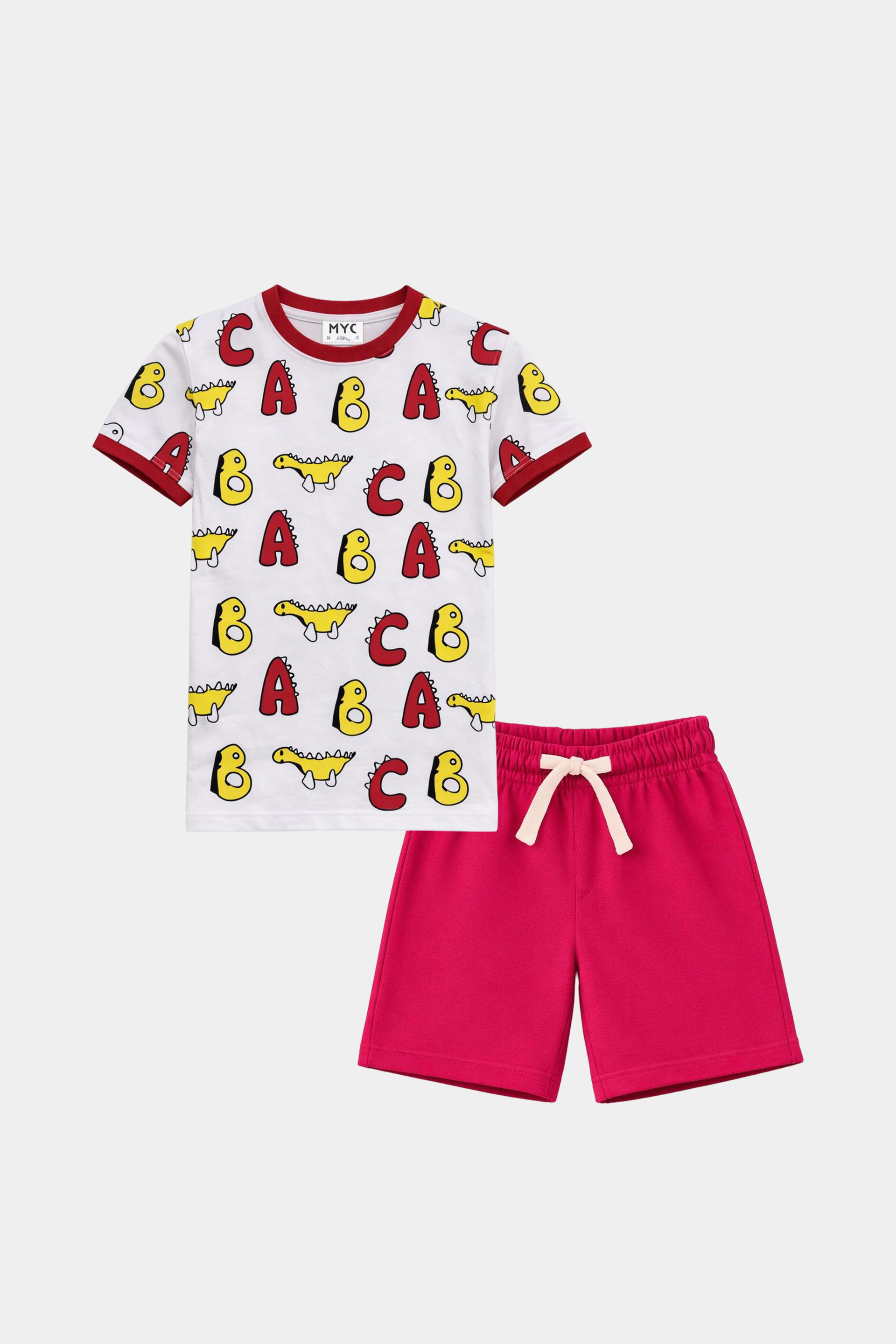ABC Dino Print Kids Summer Set – Learn & Play in Style - MYK_Fatimas