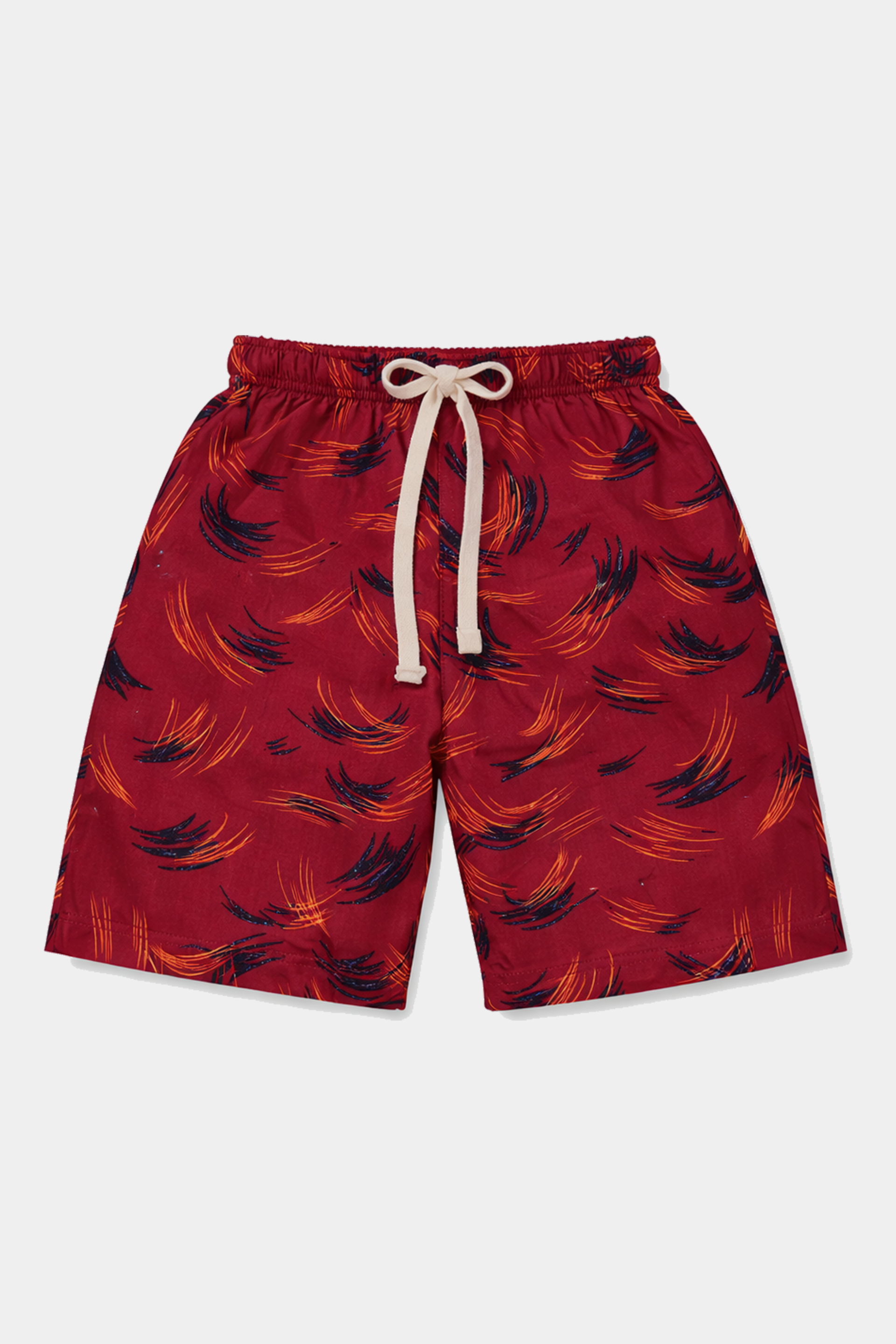 Boys Maroon Linen Printed Co-Ord Set – Breezy Summer Comfort - MYK_Fatimas