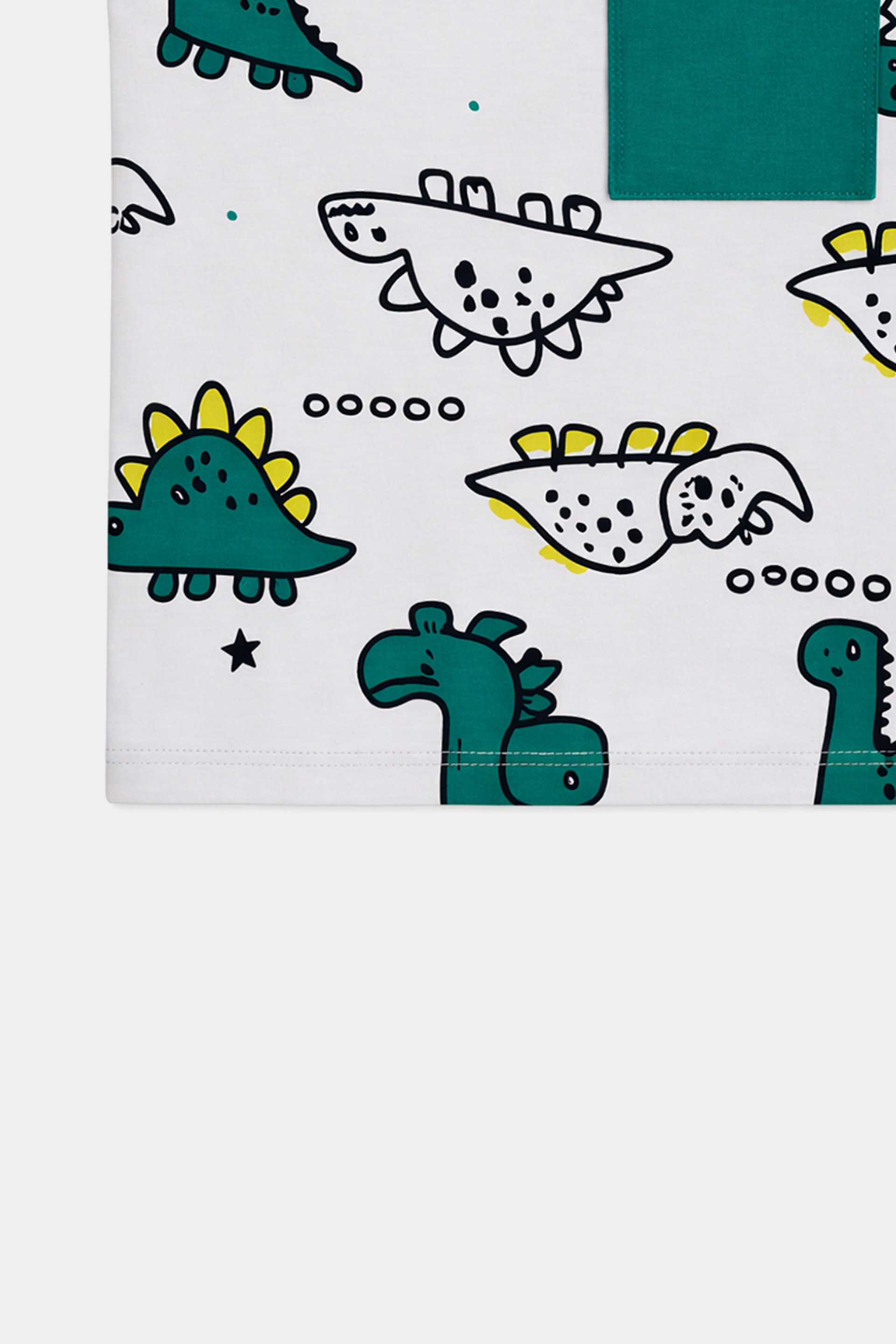 Dino Adventure Sleeveless Set T-Shirt & Shorts Set – Teal & Grey - MYK_Fatimas