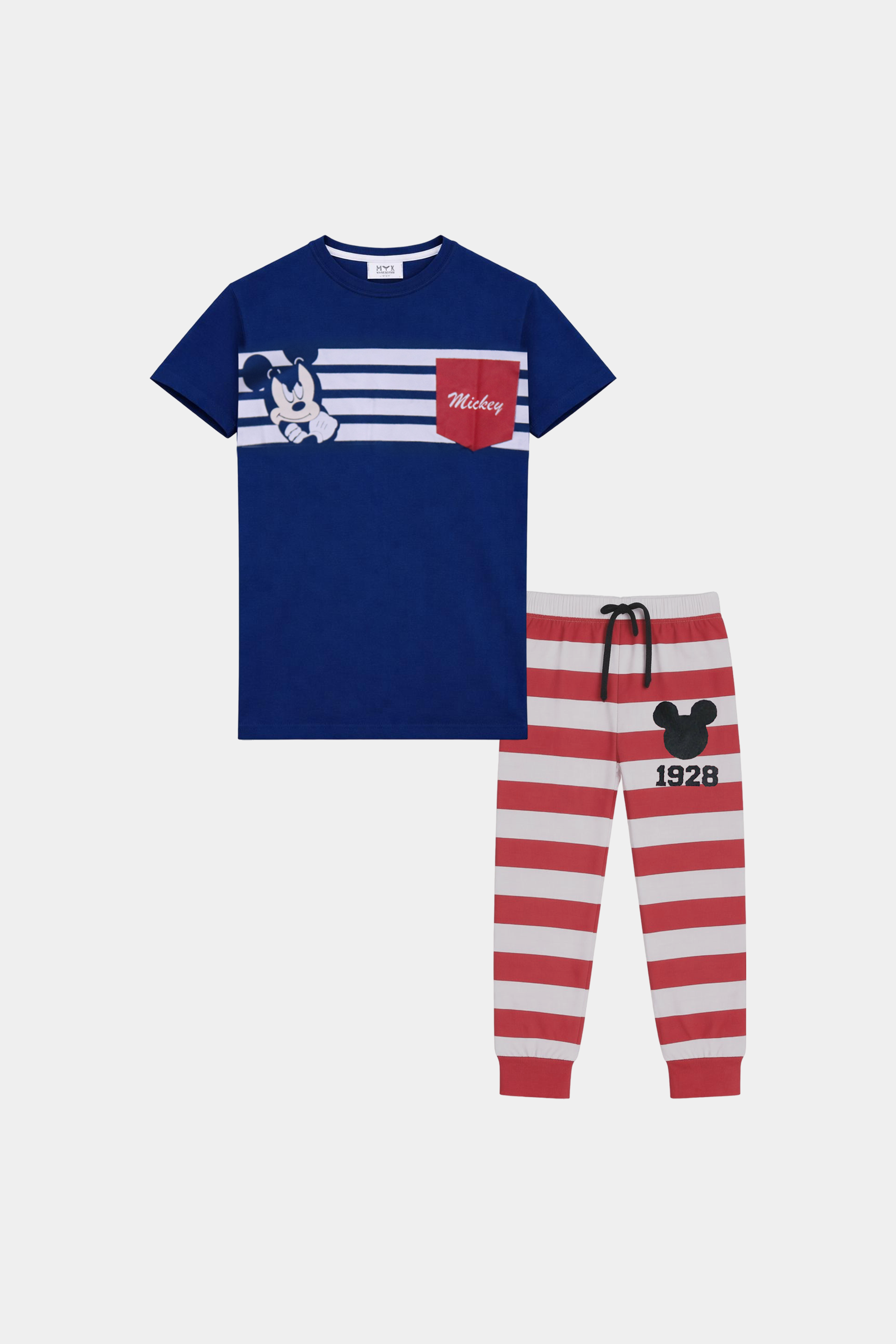 Mickey Blue Striped Summer Outfit for Kids - MYK_Fatimas