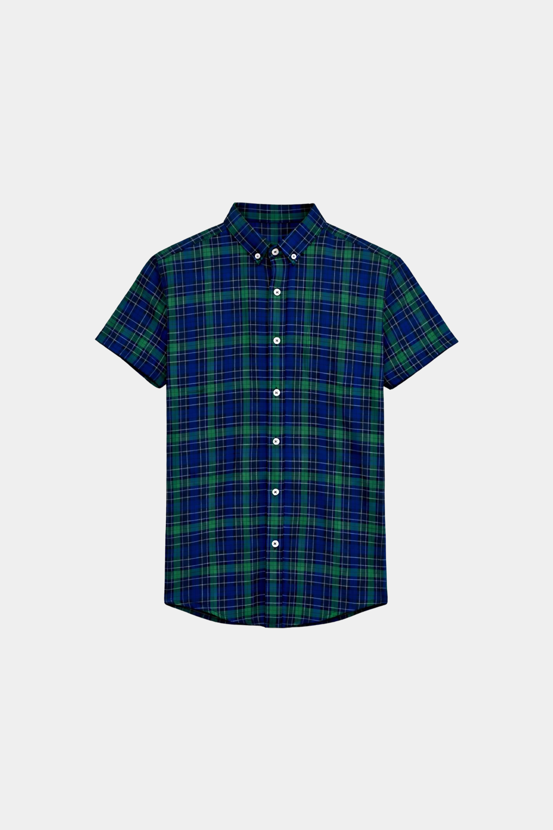 Boys' Olive Green & Navy Checkered Summer Shirt and Shorts Set - MYK_Fatimas