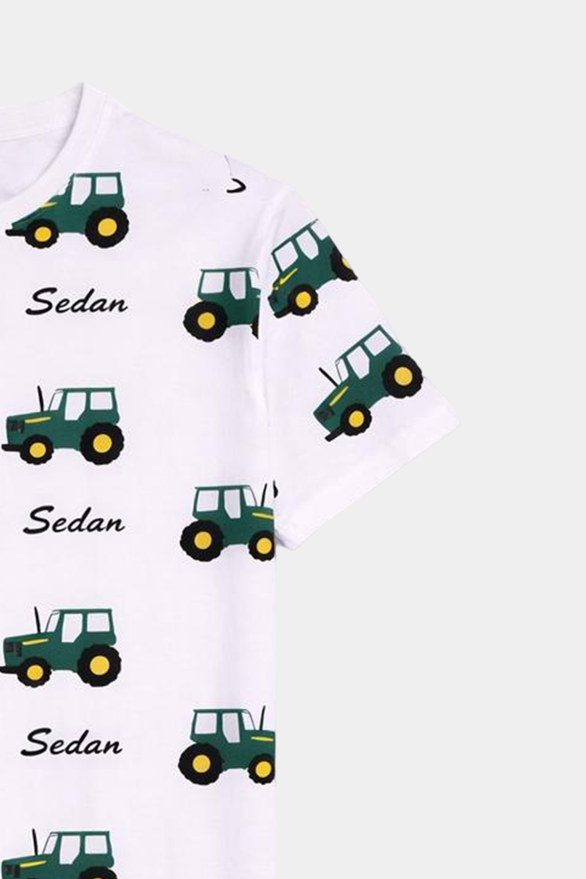 Boys Tractor Print "Sedan" Summer T-Shirt & Shorts Set - MYK_Fatimas