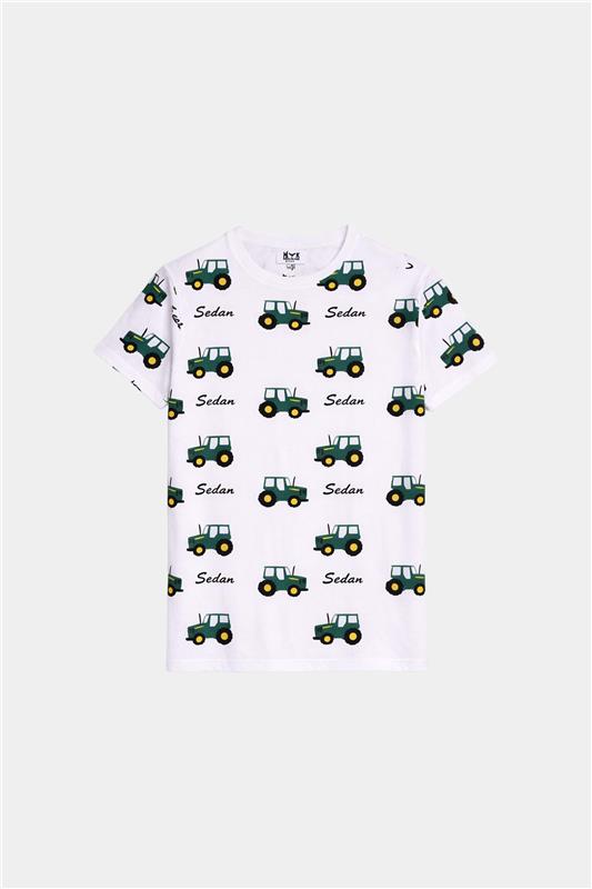 Boys Tractor Print "Sedan" Summer T-Shirt & Shorts Set - MYK_Fatimas