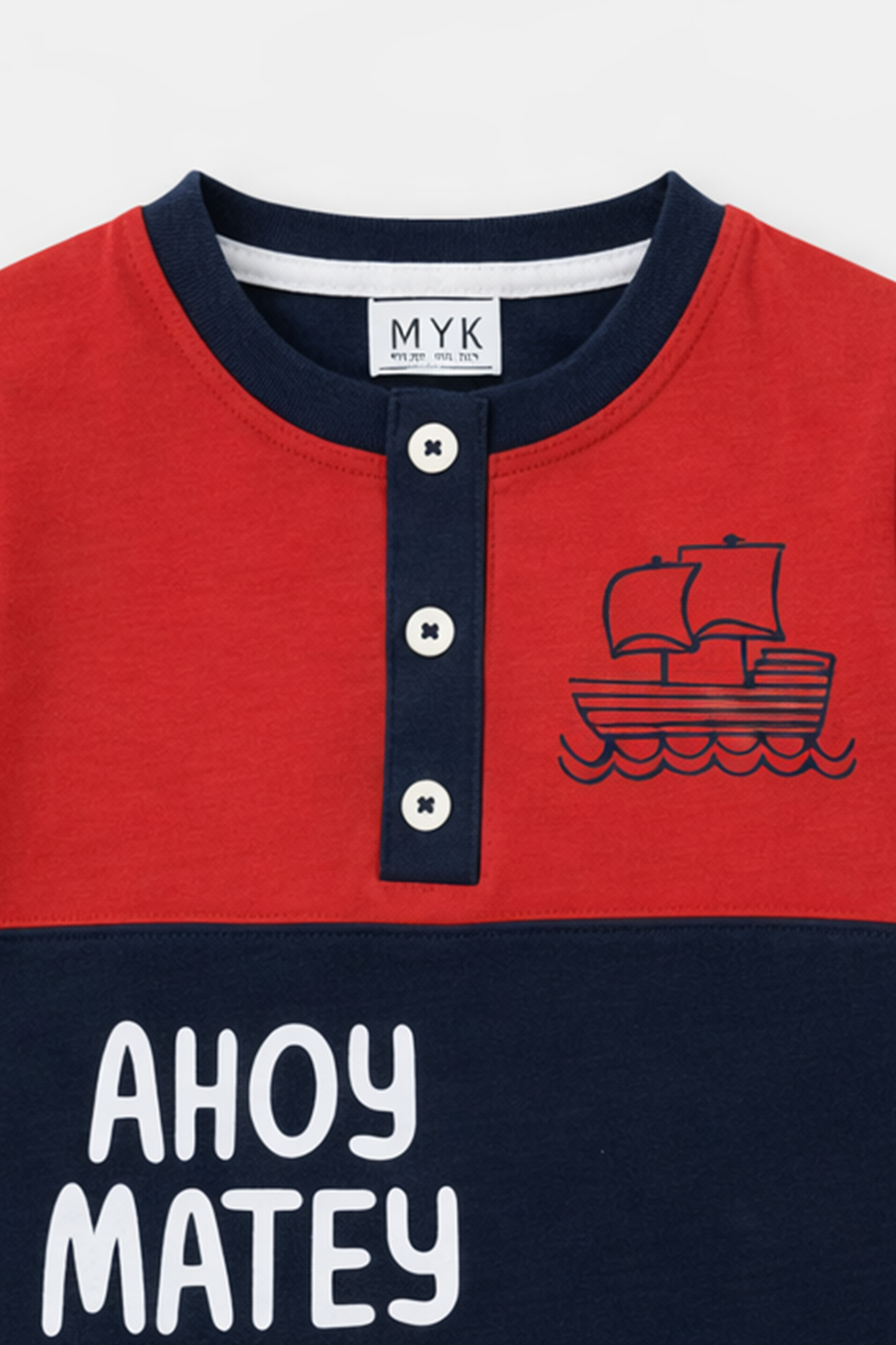 Ahoy Matey Nautical T-Shirt & Shorts Set for Boys - MYK_Fatimas