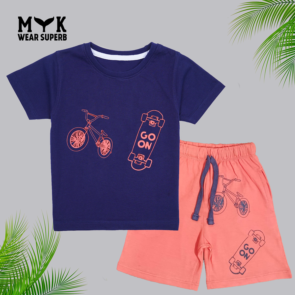 Baby Boy Short with T-shirt Bicycle Printed