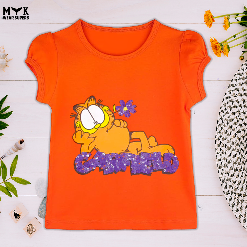 Baby Girl Sequence Garfield Summer T-Shirt