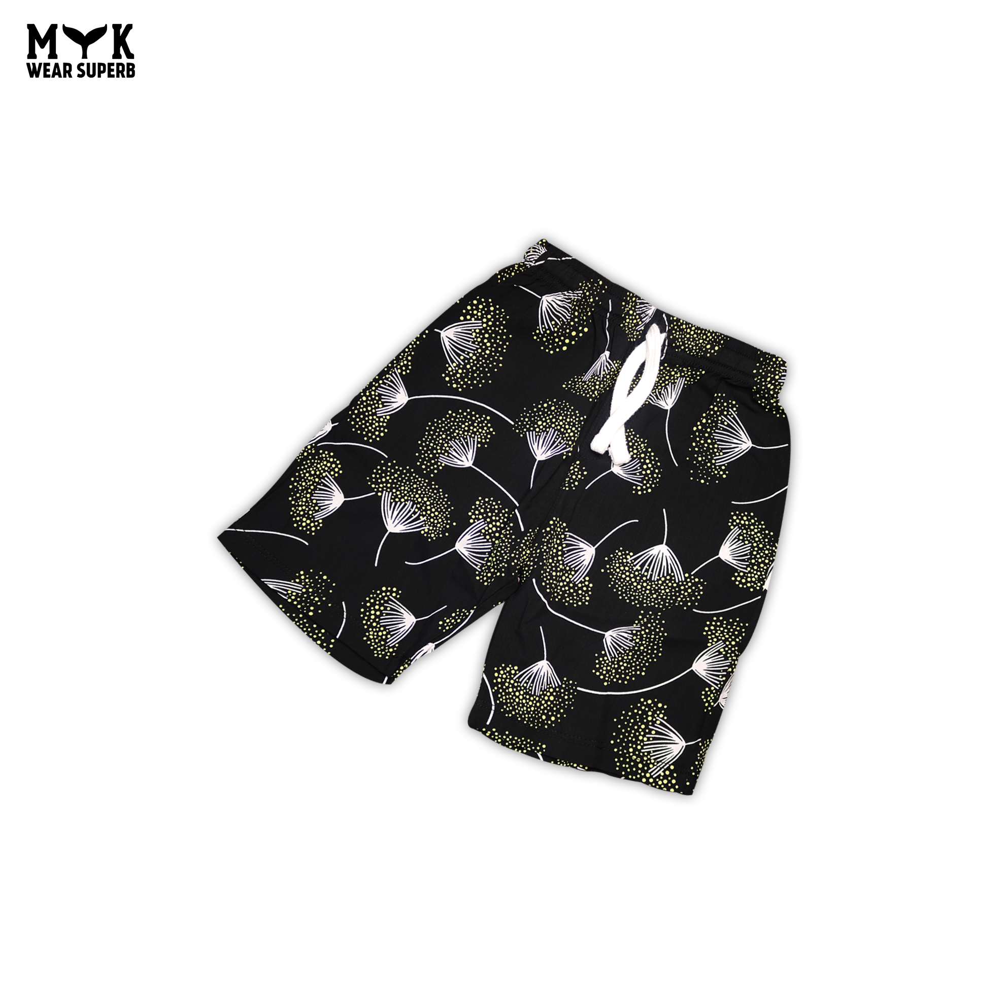 Tropical Bloom Black Shirt & Shorts Set for Kids