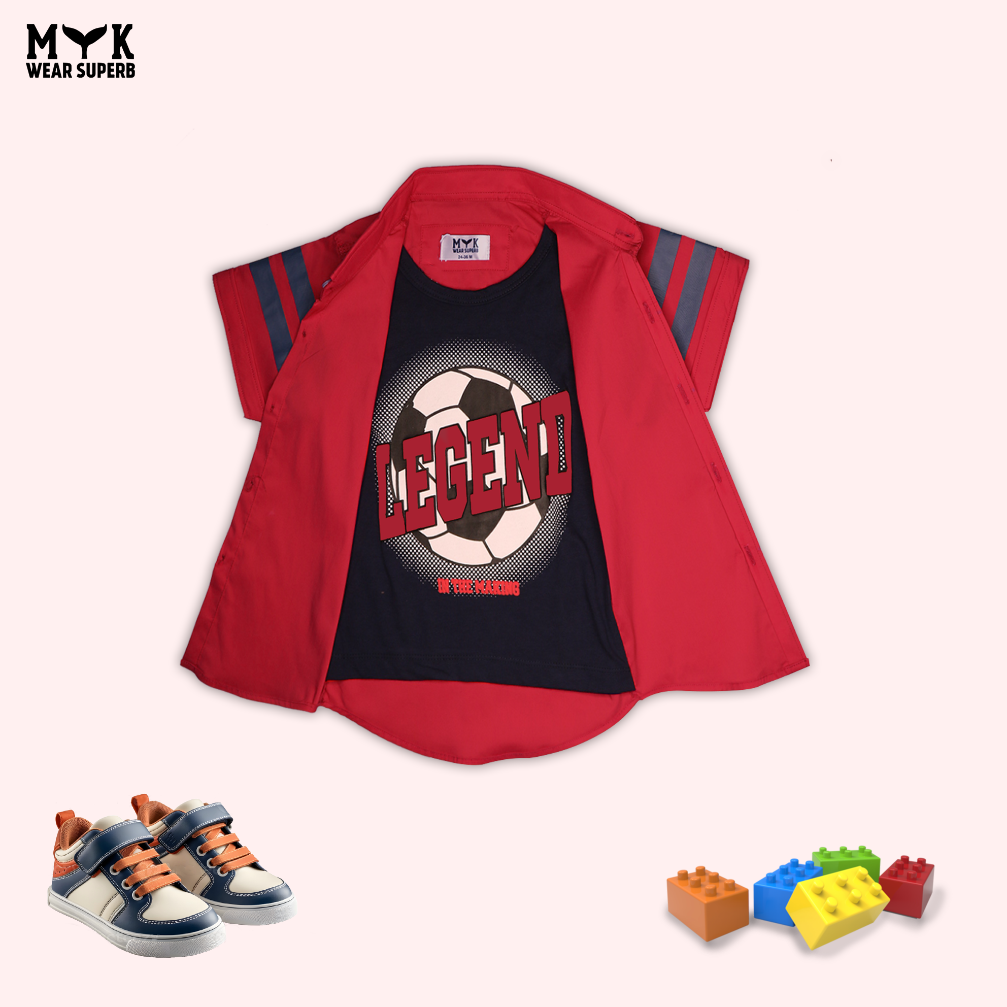 Boys' Summer Legend Shirt & Jacket Set - Stylish & Comfortable