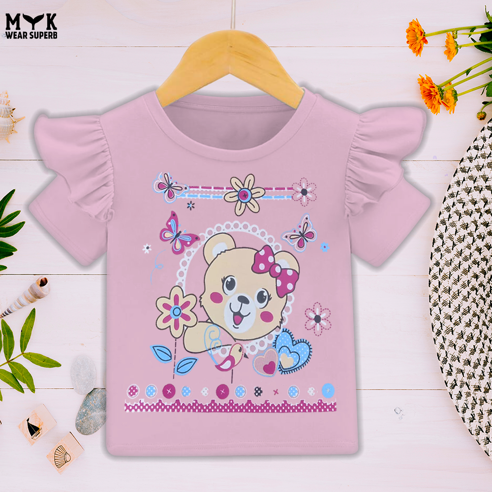 Frill  Baby Girls Cat print  Summer T.shirt