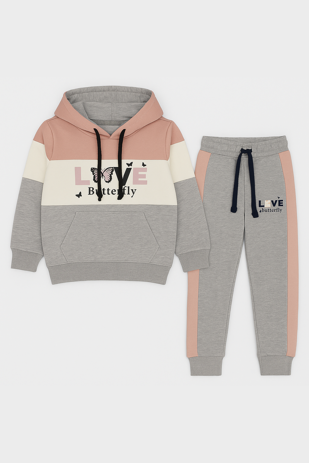 Baby Girl love butterfly Hoodie Tracksuit Imported  Long Sleeve Outfit - MYK_Fatimas