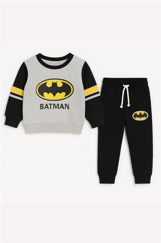 Batman Fleece Tracksuit For kids Grey & Black With Dori Trouser Premium Quality Set - MYK_Fatimas