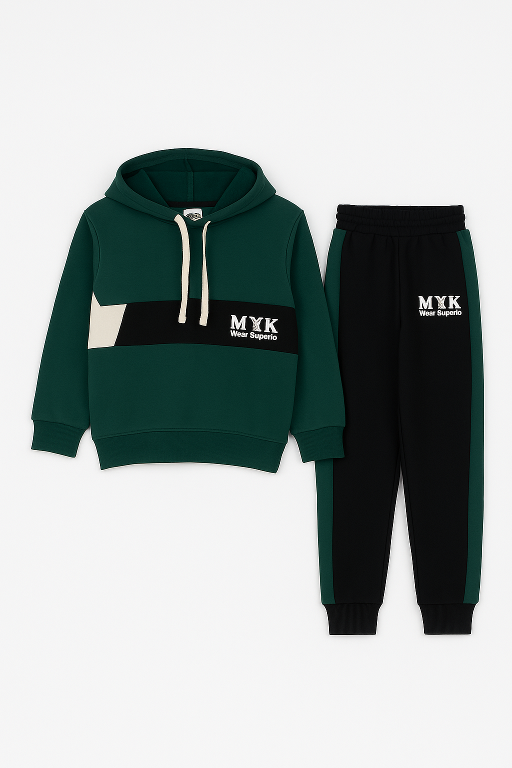 Baby Boy MYK Green Hoodie With Black Trouser Imported - MYK_Fatimas