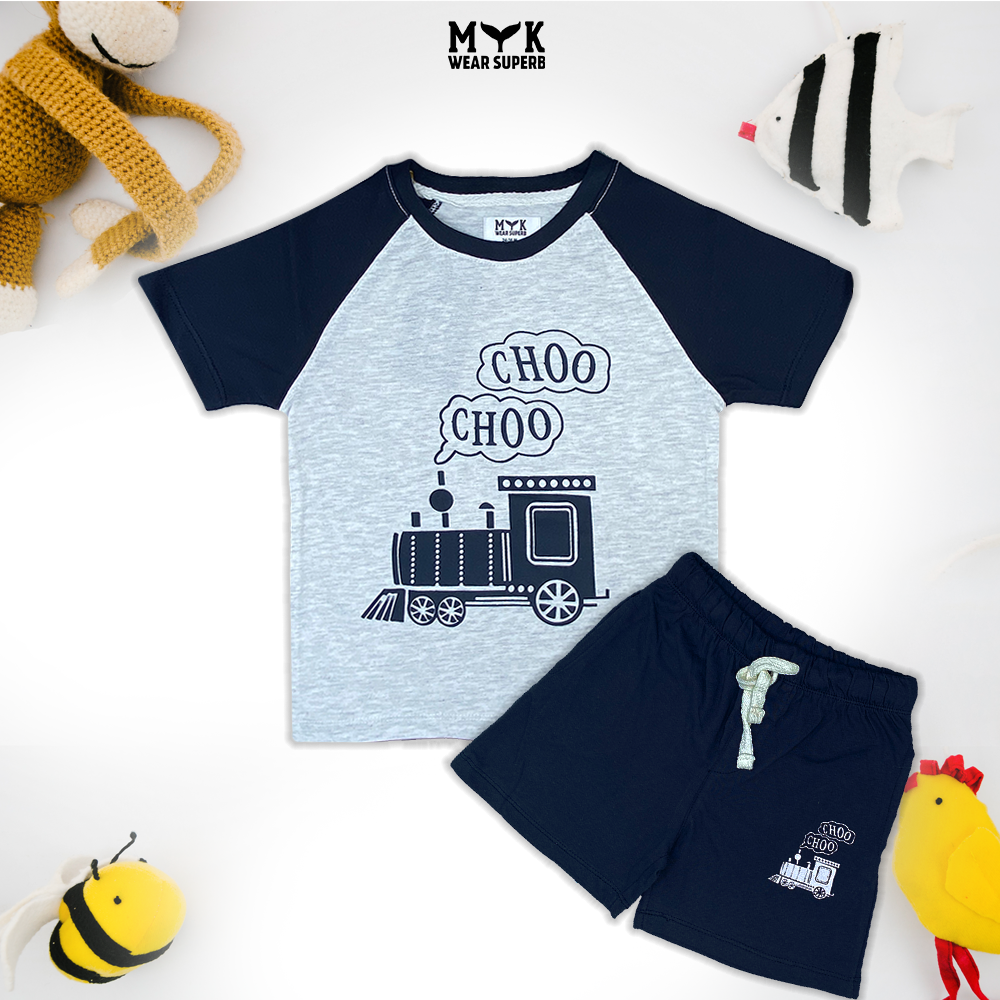 Baby Boy Choo Choo Printed Short and tee